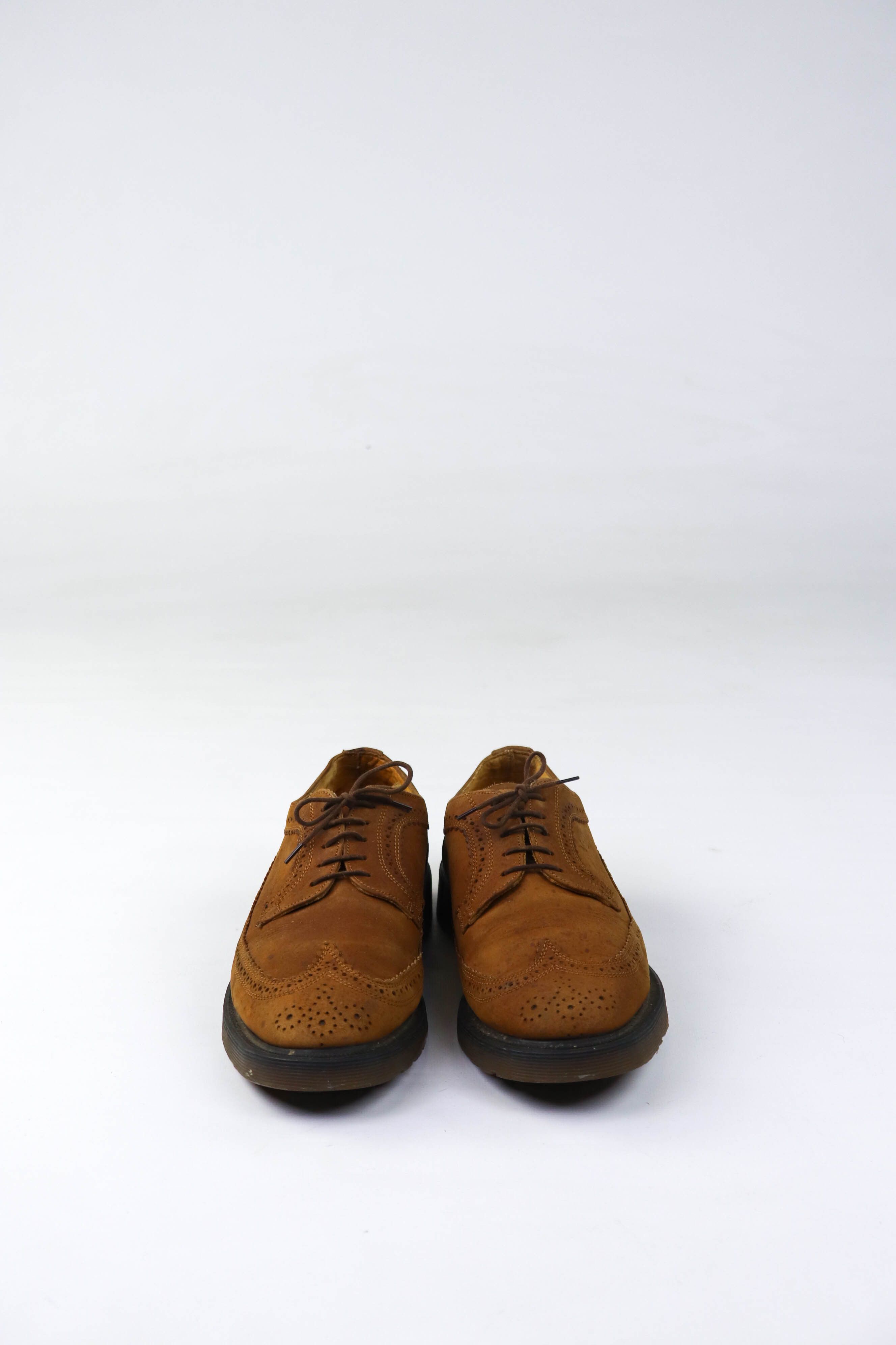 Dr. Martens Vintage Dr. Martens Made in England Tan Brown Suede Brogues Size US 8.5 / EU 41-42 - 3 Thumbnail