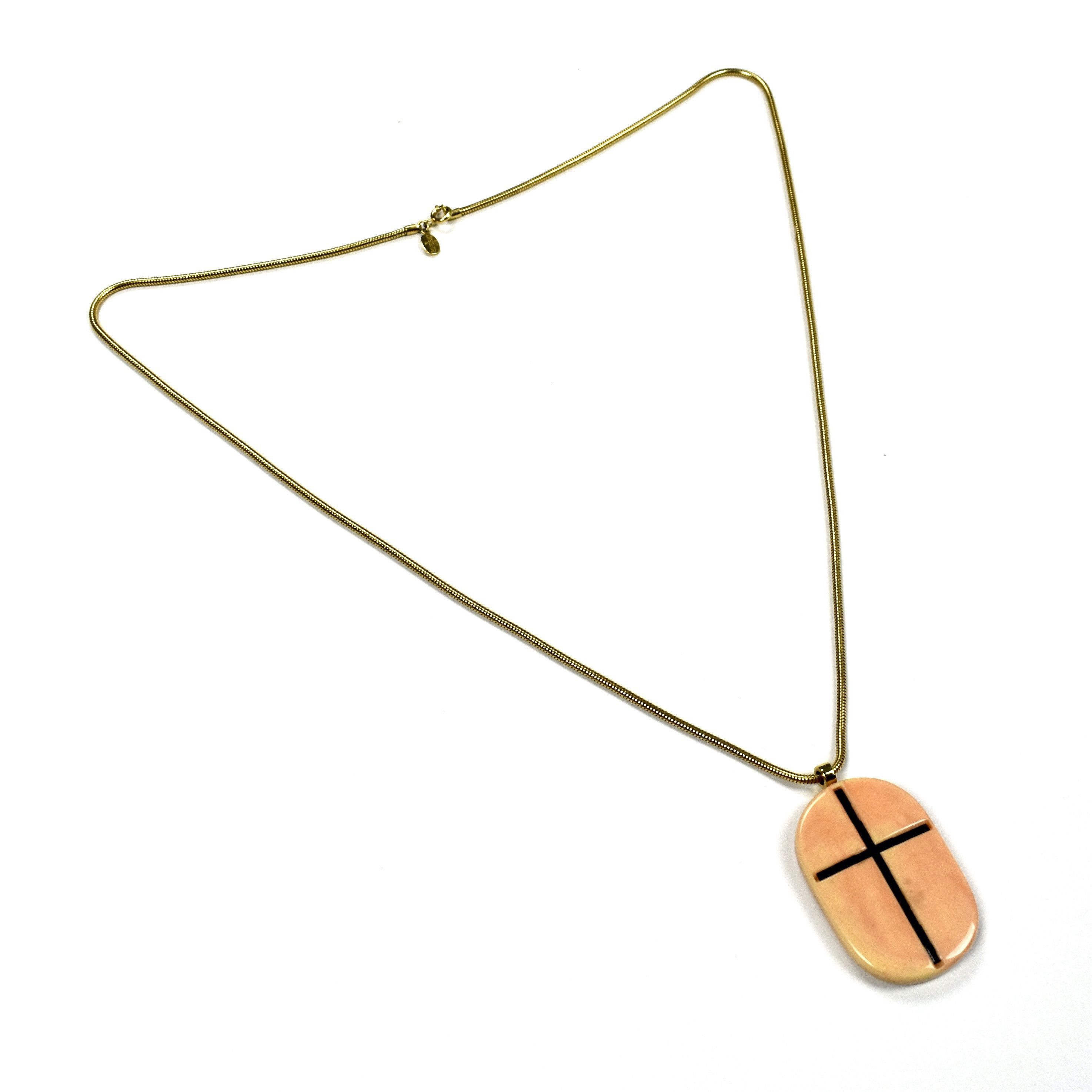 Givenchy Givenchy 1976 Runway Ivory Cross Pendant Necklace Size ONE SIZE - 1 Preview