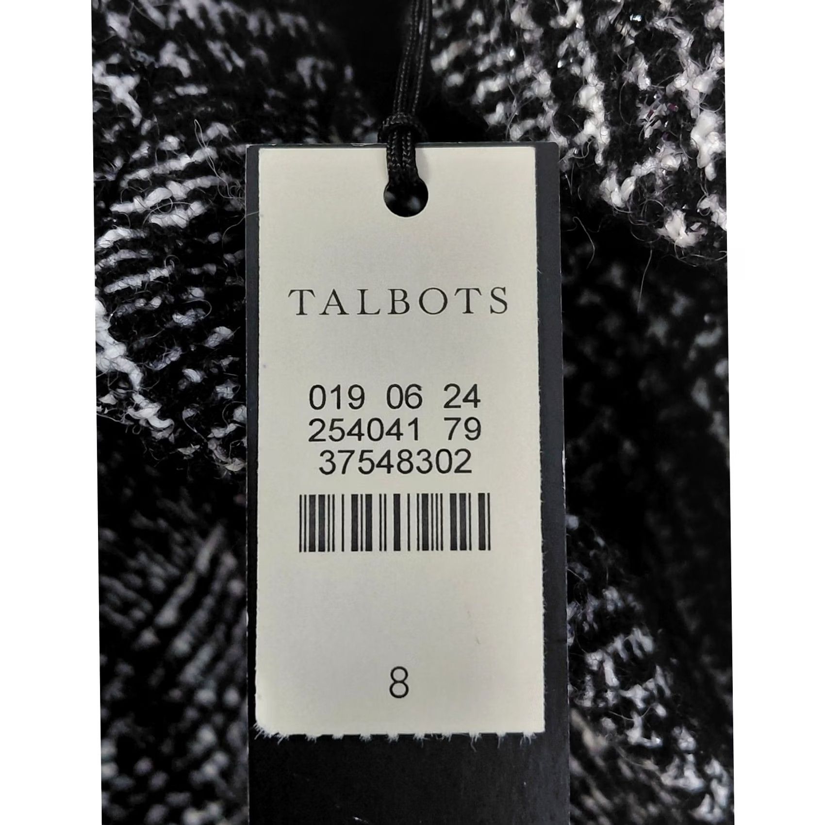 Talbots NWT Talbots Wool Blend Jacket Black White Plaid Long Sleeve Women Size 8 Size M / US 6-8 / IT 42-44 - 6 Thumbnail