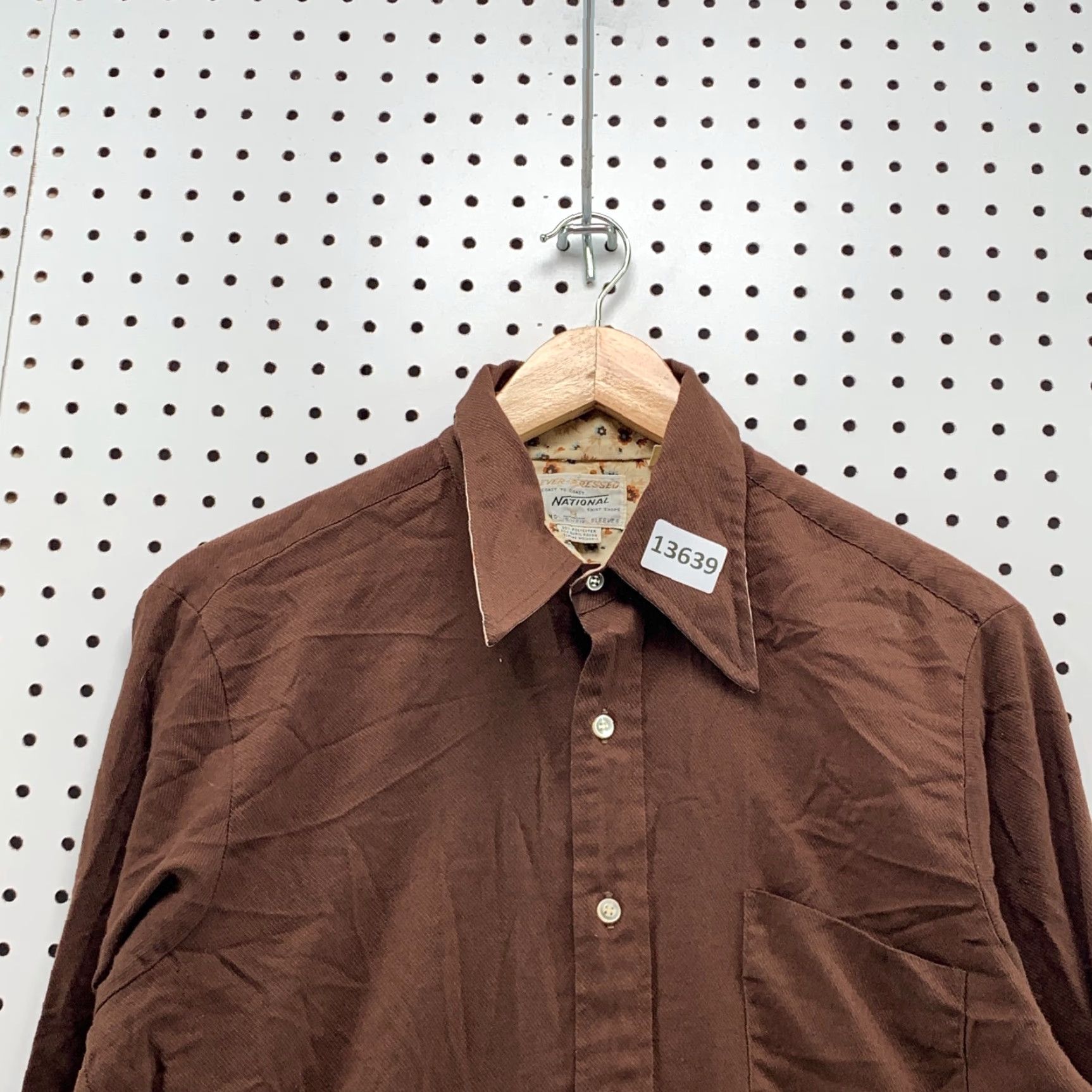 Vintage VINTAGE National Shirt Shop Shirt M Brown Long Sleeve Button-Up Casual Mens Size US M / EU 48-50 / 2 - 7 Thumbnail