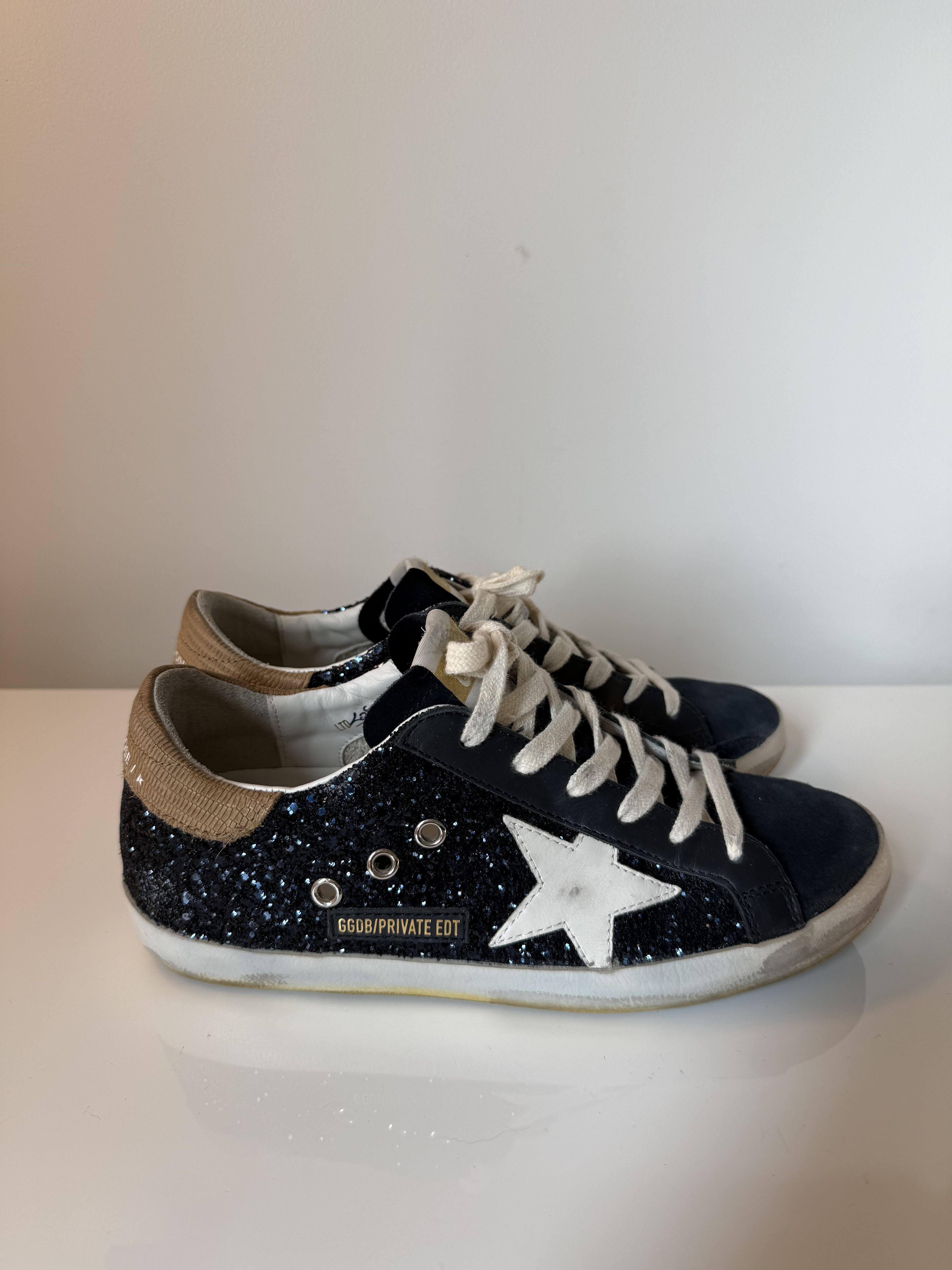 Golden Goose Golden Goose Blue Glitter/Camel Sneaker Size US 8 / IT 38 - 3 Thumbnail