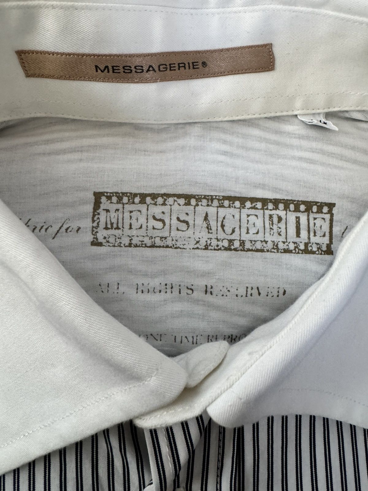 Messagerie Messagerie Limited Editon Stripped Dress Shirt Size 44R - 4 Thumbnail