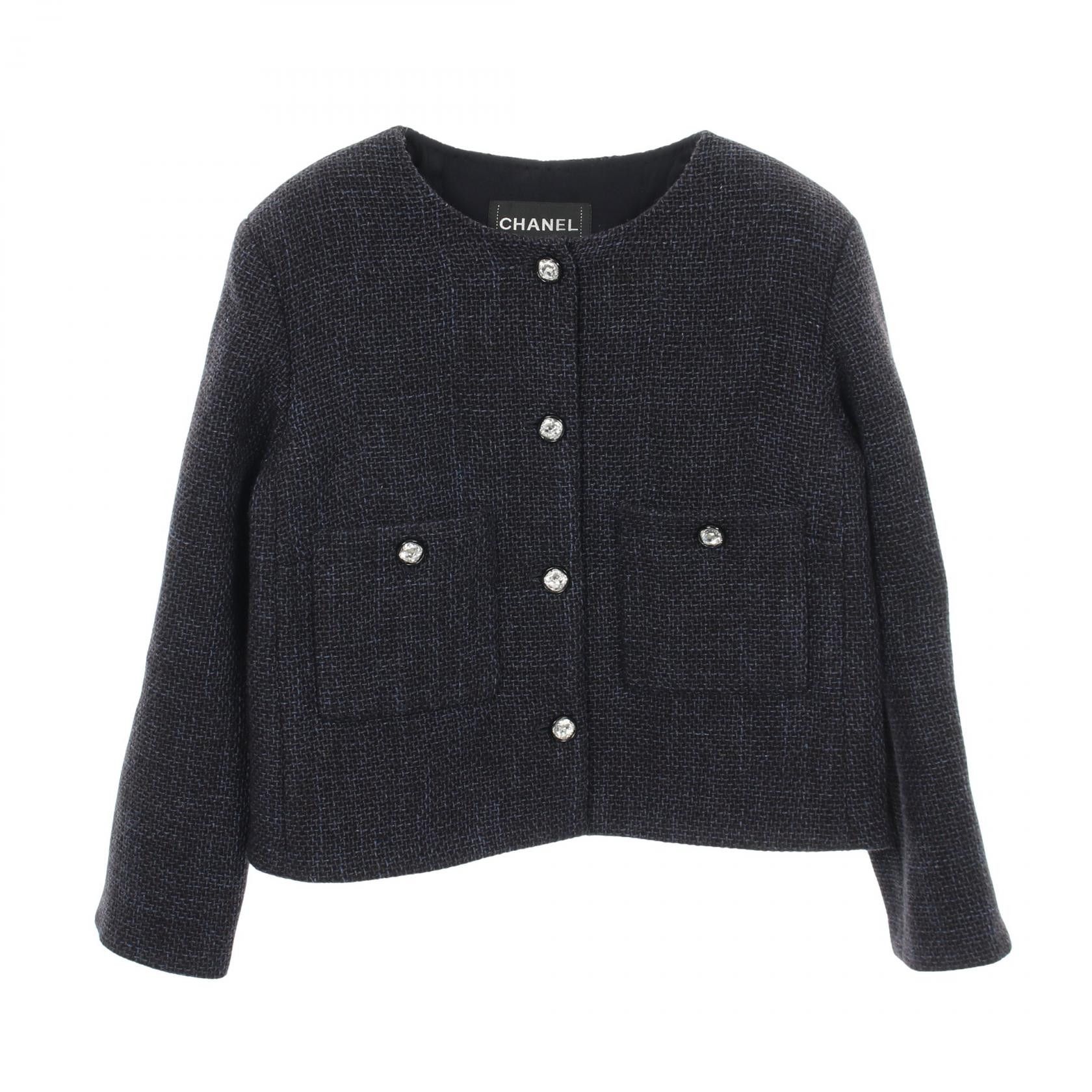 Chanel Chanel CHANEL Bijou Button Wool Jacket Textile Outerwear DUTY FREE for USA Size ONE SIZE - 1 Thumbnail
