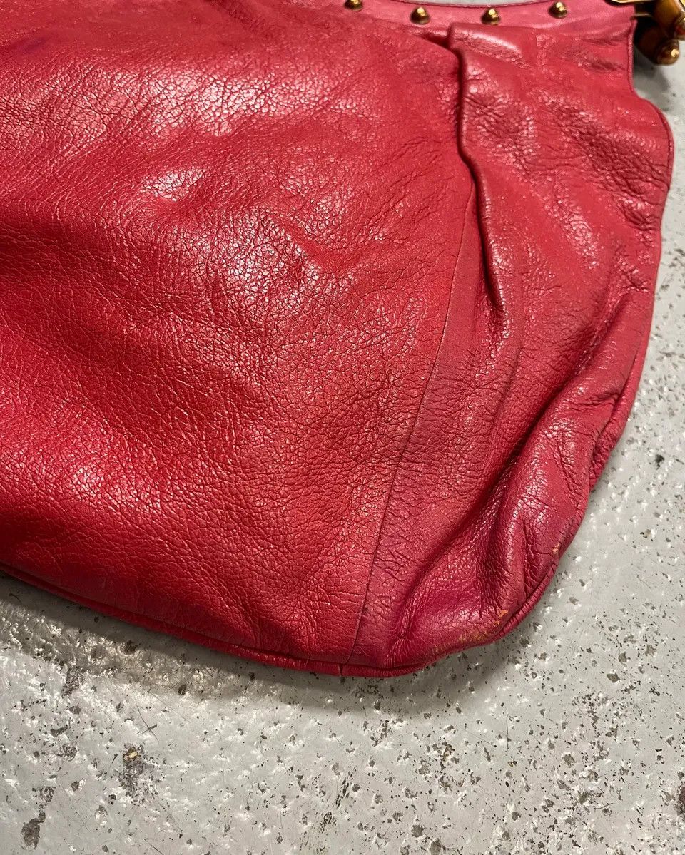 Gucci Gucci Pink Leather Bamboo Handle Shoulder Bag Size ONE SIZE - 7 Thumbnail