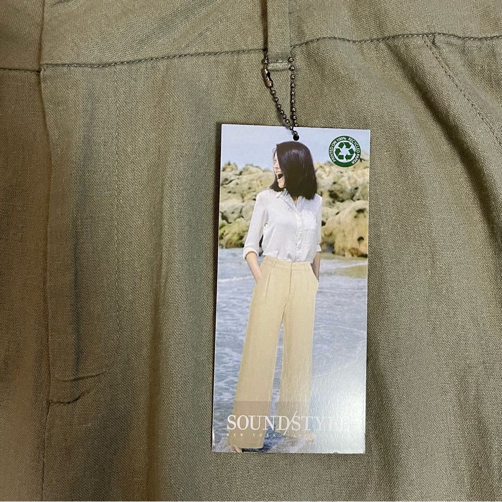 Other NWT New Sound Style Linen Blend Wide Leg Olive Pants Size 1 Size 38" / US 16 / IT 52 - 3 Thumbnail