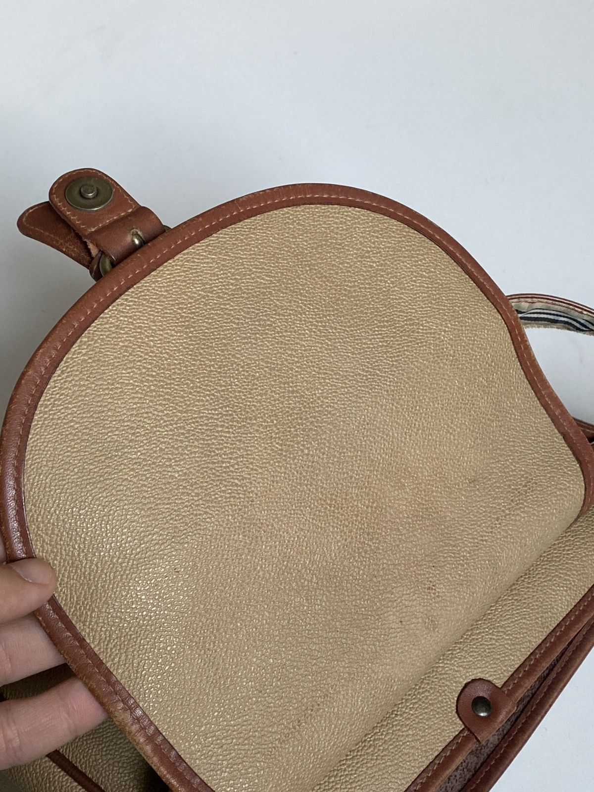 Burberry Burberrys Nova Check Vintage Leather Shoulder Bag Gold Beige Size ONE SIZE - 13 Thumbnail