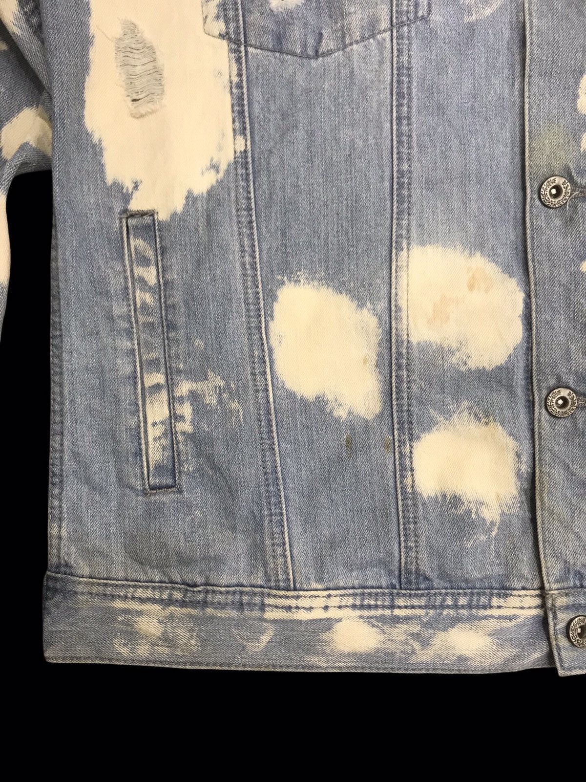 Japanese Brand 💥DENIM ART💥CavariA Rare Bleached Japan Trucker Denim F229 Size US XL / EU 56 / 4 - 9 Thumbnail