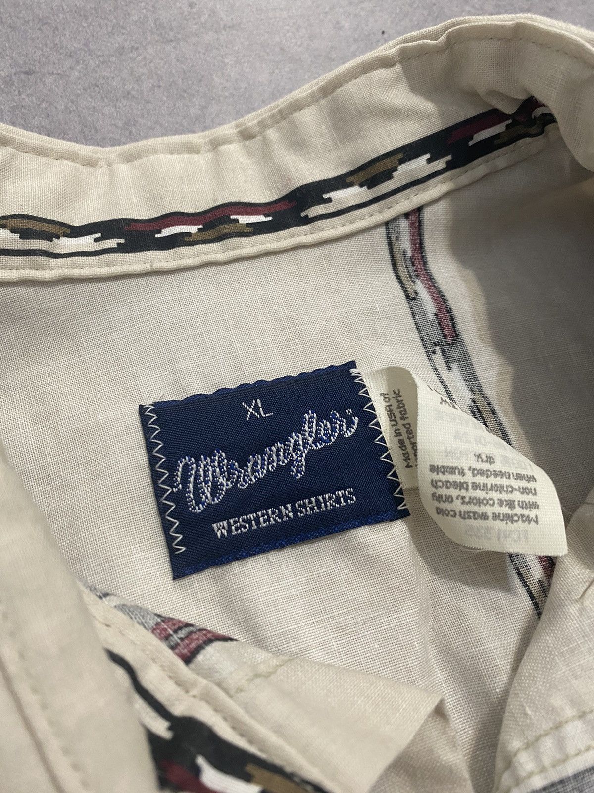 Vintage × Wrangler Vintage Wrangler Western Shirts Southwestern Aztec Striped Size US XL / EU 56 / 4 - 5 Thumbnail
