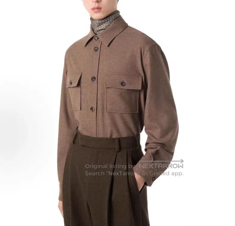 Loro Piana Loro Piana Cashmere Pocket Shirt Size US L / EU 52-54 / 3 - 6 Thumbnail