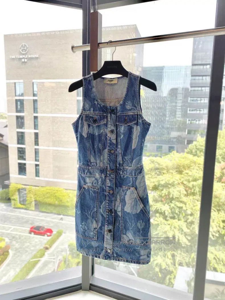 Fendi Fendi Blue Denim Dress Size XS / US 0-2 / IT 36-38 - 2 Thumbnail