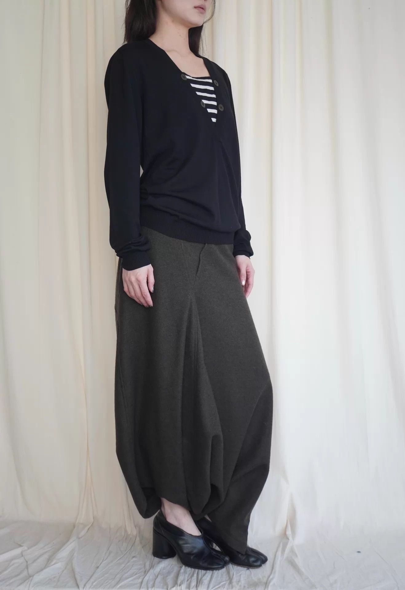 Jean Paul Gaultier JPG 1990s Rare Nautical Wool Layered V-Neck Top S Size S / US 4 / IT 40 - 3 Thumbnail