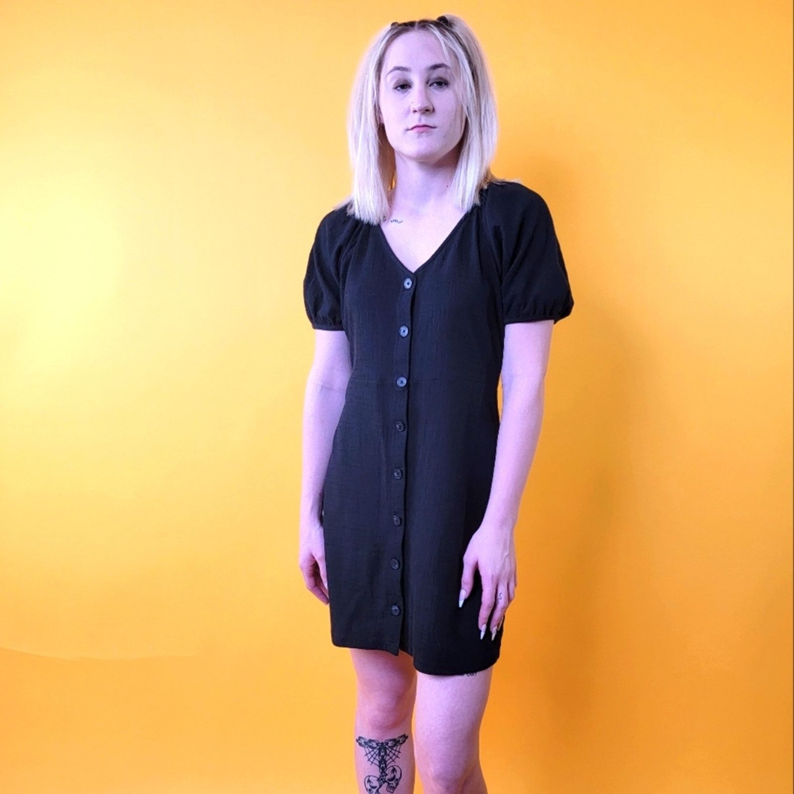 Madewell Madewell Textured & Tread Puff Sleeve Dress - S Size S / US 4 / IT 40 - 2 Thumbnail