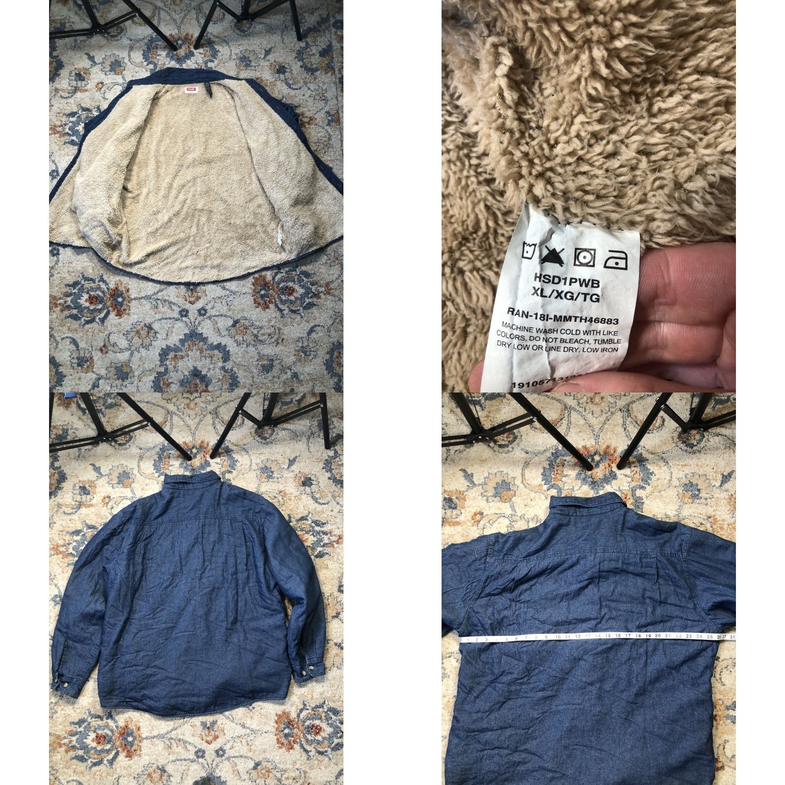 Wrangler VINTAGE Wrangler Jacket Mens XL Blue Sherpa Lined Denim Button Up Western Workwear Cozy Size US XL / EU 56 / 4 - 8 Thumbnail