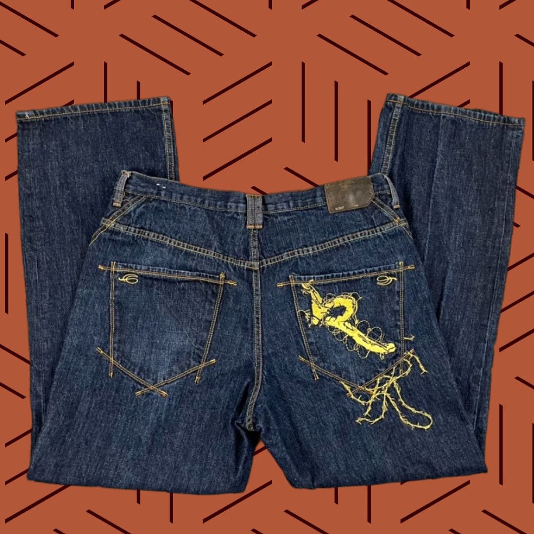 Rocawear VINTAGE Rocawear Blue Denim Wide Leg Jeans Mens 38 x 33 Hip Hop Y2K Size US 38 / EU 54 - 1 Thumbnail