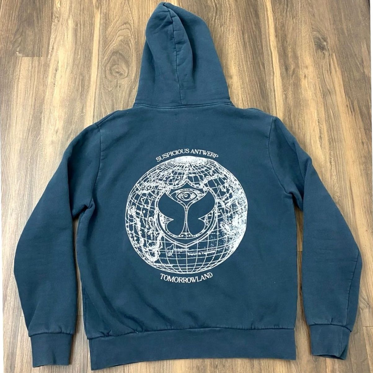 Suspicious Antwerp X Tomorrowland Hoodie Mens M Blue Pullover Graphic Sweatshirt Collab, Men's — image 2 of 5
