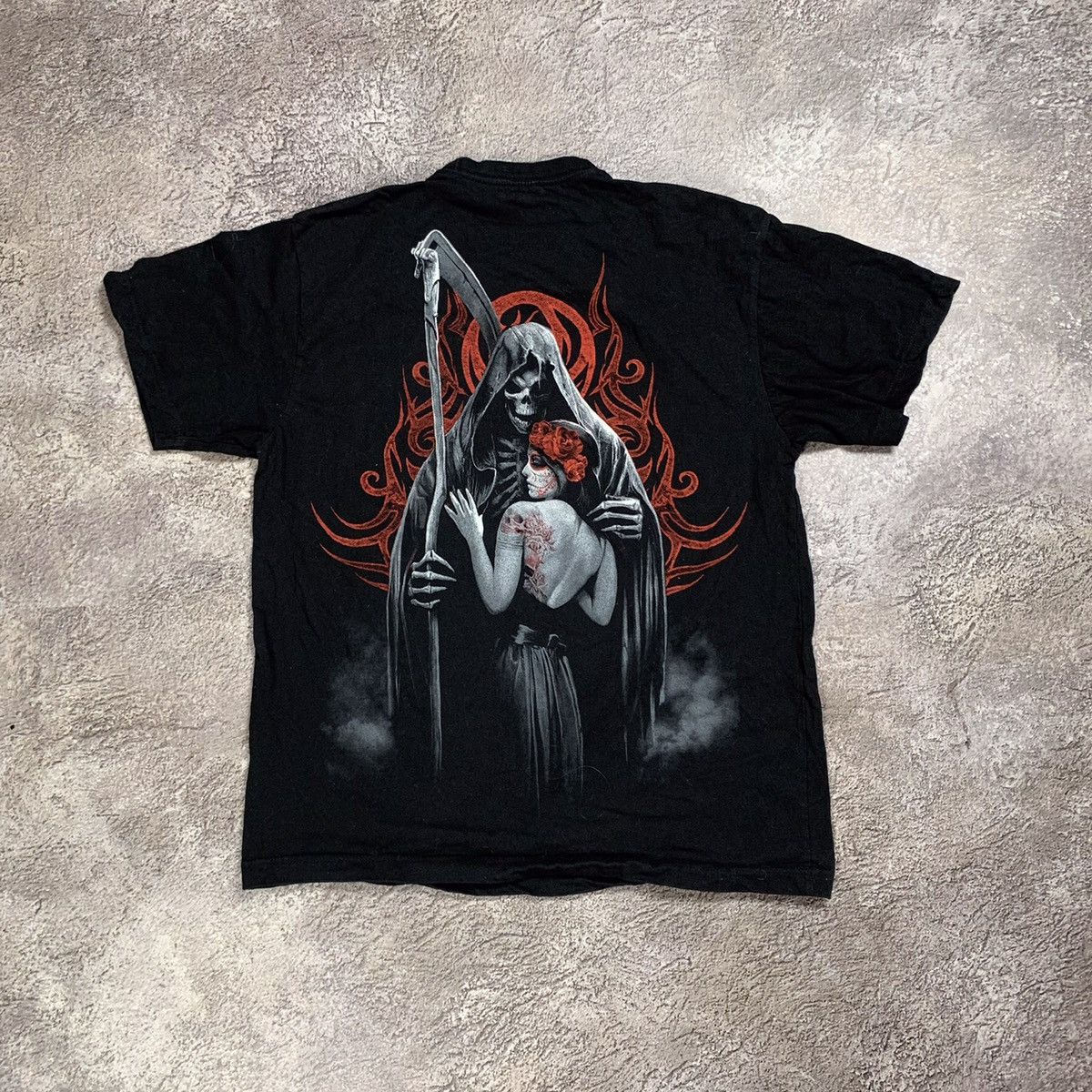 Vintage Vintage 90s Skull Graphic Tee Horror Goth Streetwear Baggy L Size US L / EU 52-54 / 3 - 5 Thumbnail