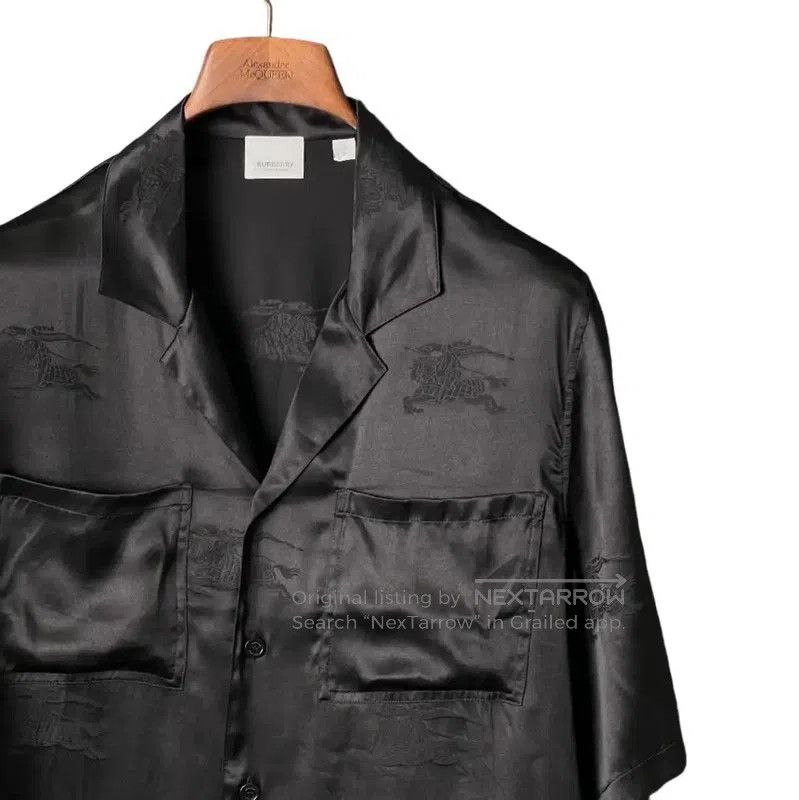 Burberry Burberry Men's Black Silk Short Sleeve Shirt. Size US XXL / EU 58 / 5 - 3 Thumbnail