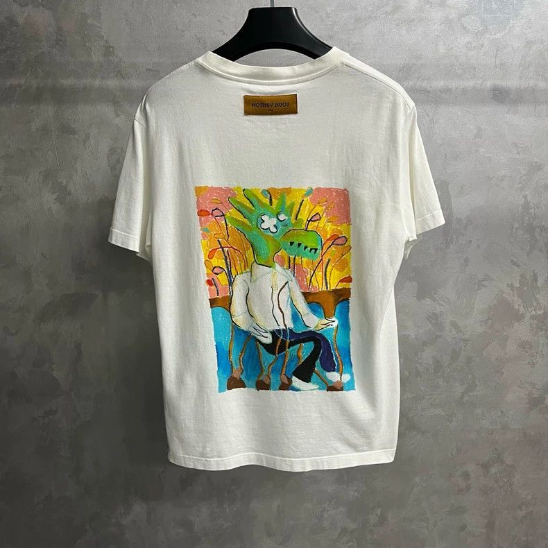 Louis Vuitton Louis Vuitton Louis Vuitton White Printed Short Sleeve TSh Size US M / EU 48-50 / 2 - 5 Thumbnail
