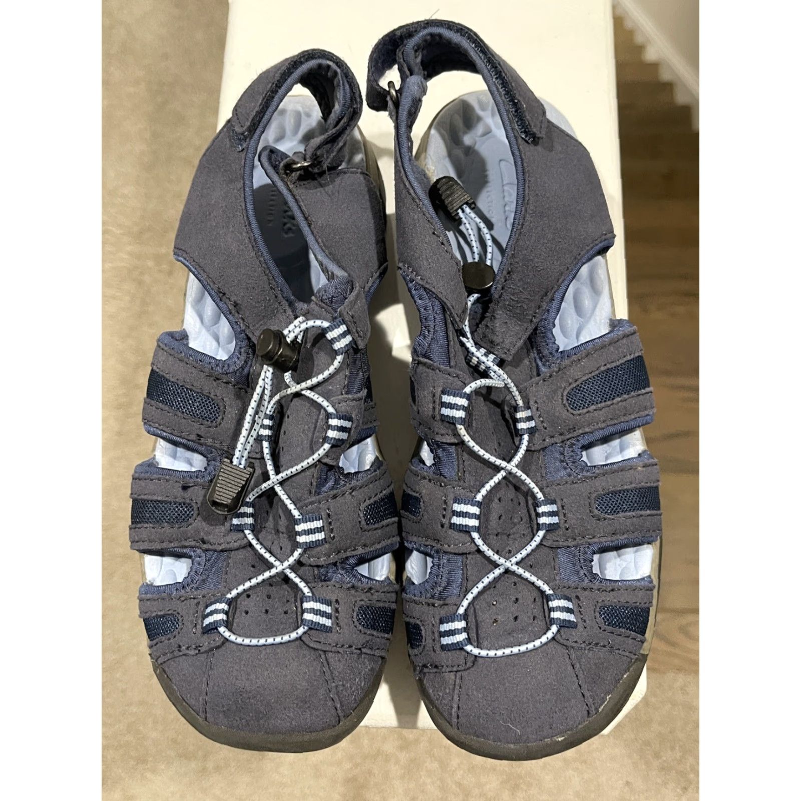 Clarks VINTAGE not applicable; but create title: Clarks Tuvia Maddee Womens Closed Toe Trail Fisherman Sandals Sz 8 M Blue Modern Sport Sandal Size US 8 / IT 38 - 2 Thumbnail