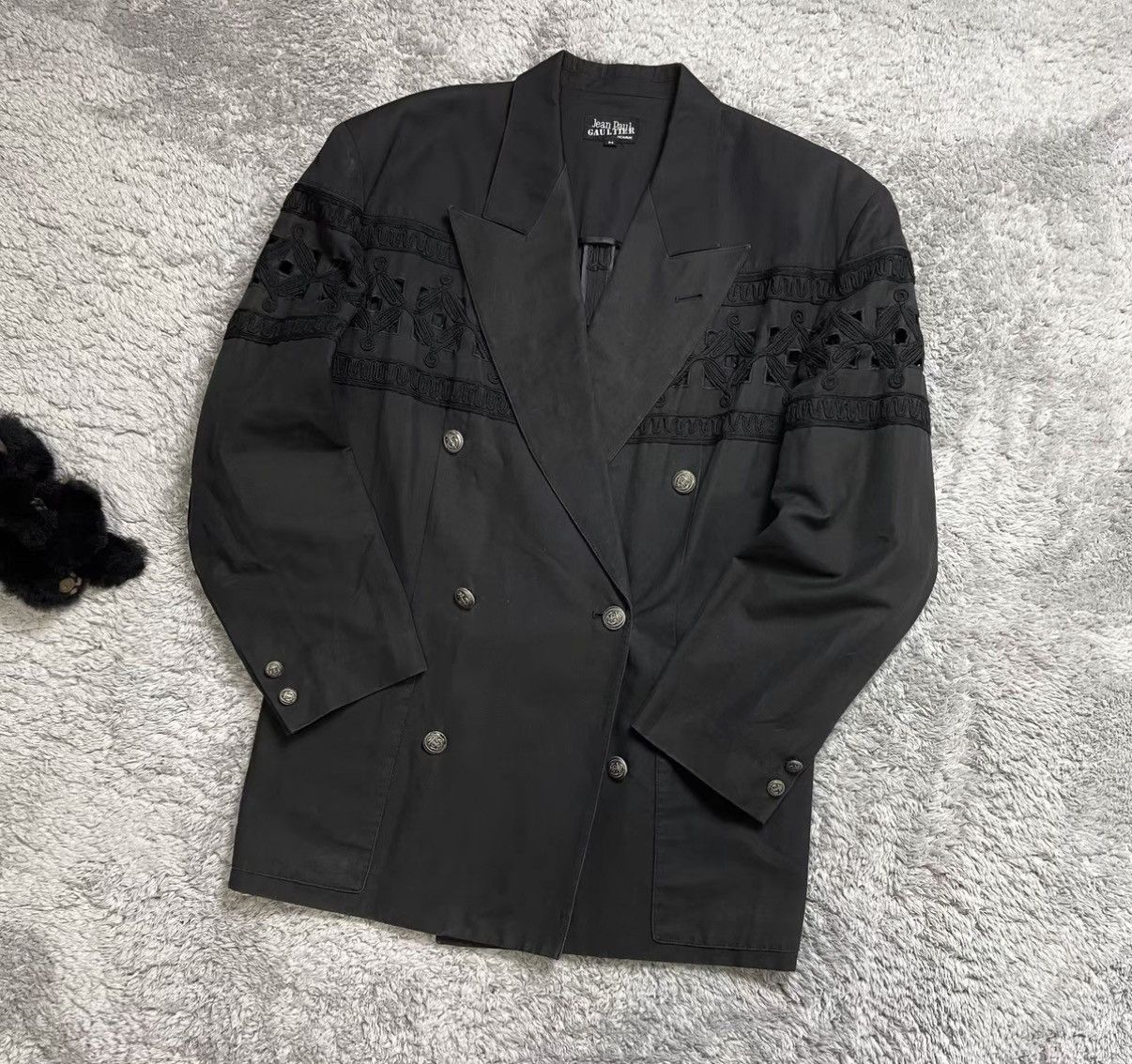 Jean Paul Gaultier Jean Paul Gaultier Embroidered Cut-Out Peak Lapel Blazer J29 Size US M / EU 48-50 / 2 - 2 Thumbnail