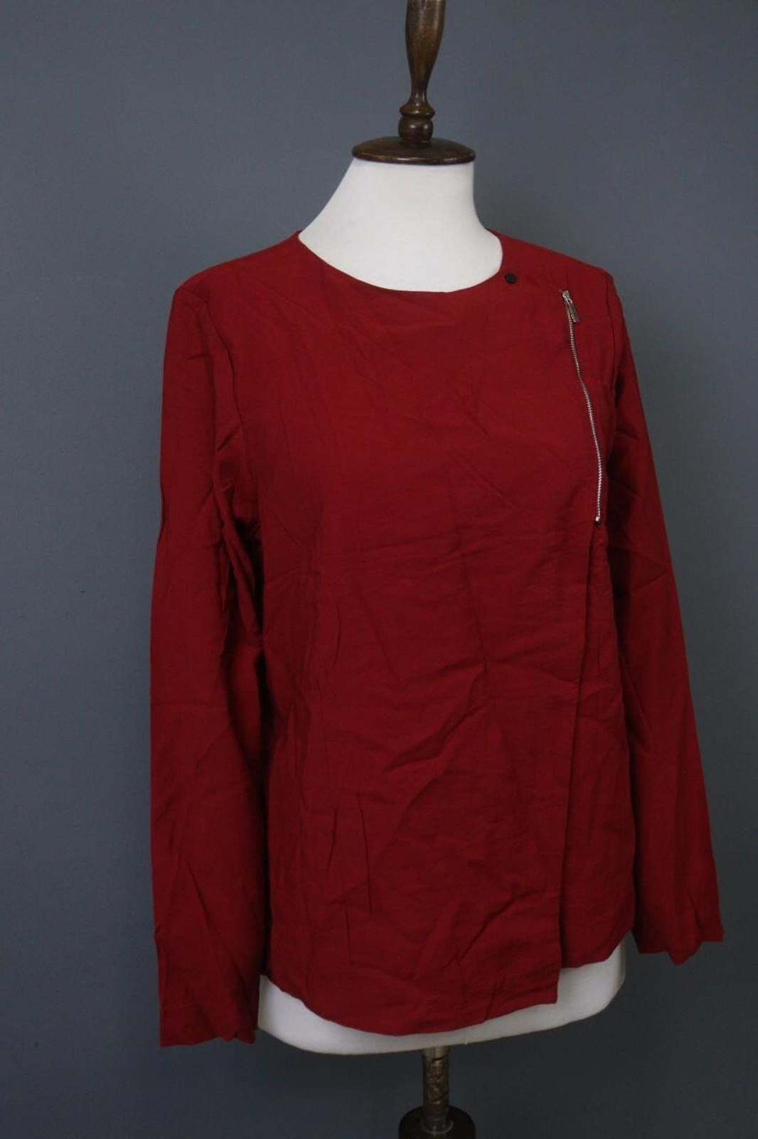 Designer Cop Copine Red Viscose Round Front Wrap Subra Top Size 42 Size M / US 6-8 / IT 42-44 - 5 Thumbnail