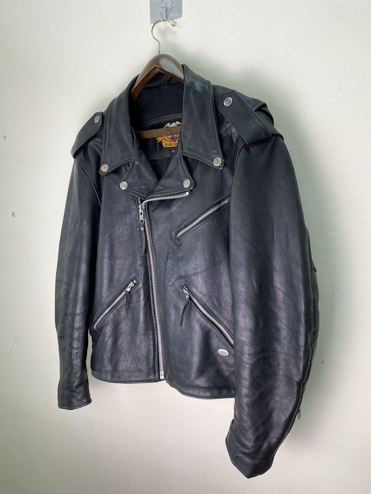 Harley Davidson Vtg Harley Davidson Perfecto Style Limited Leather Jacket Size US L / EU 52-54 / 3 - 5 Thumbnail