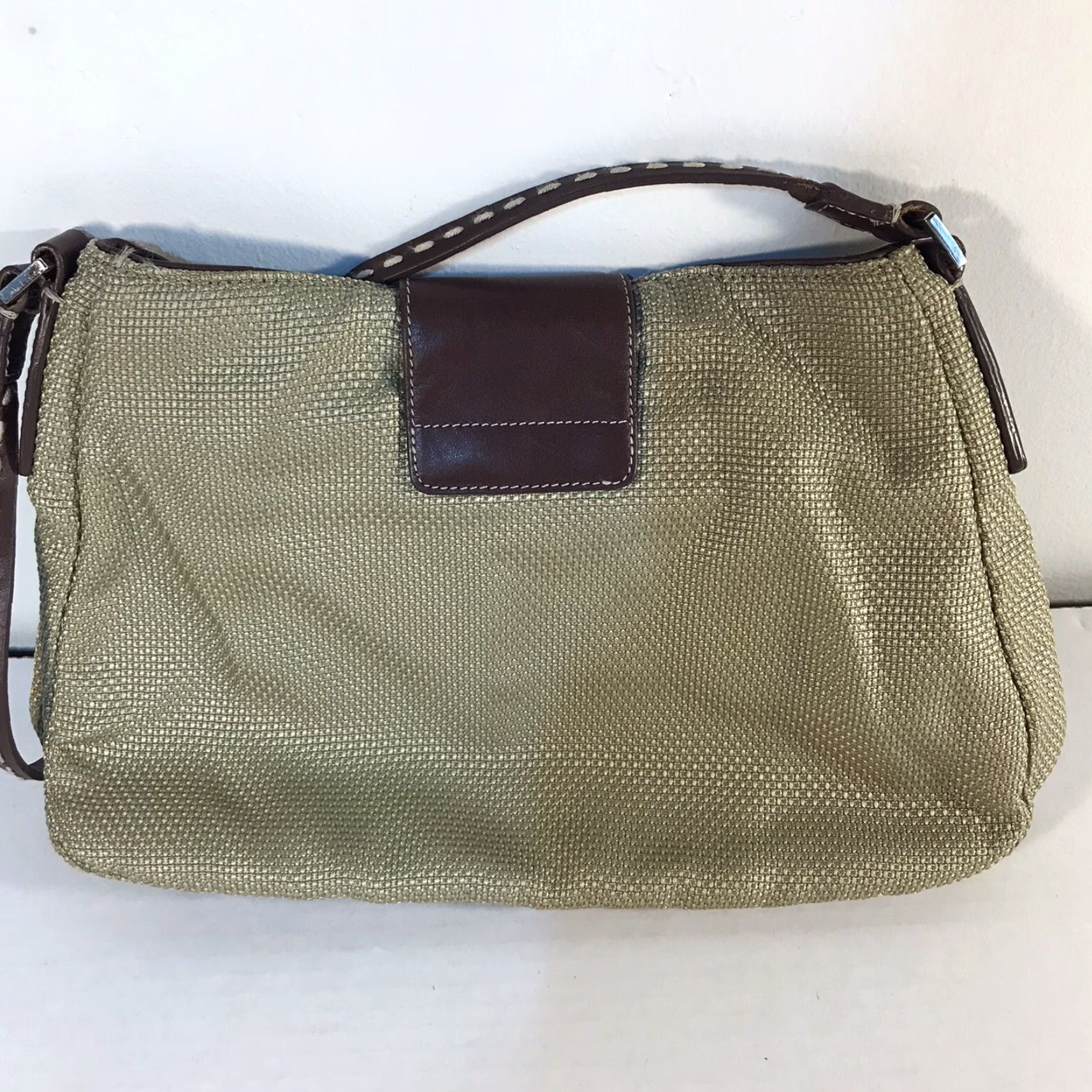 Vintage Antonio Melani Lt. Green/Brown Leather Shoulder Bag Size ONE SIZE - 3 Thumbnail