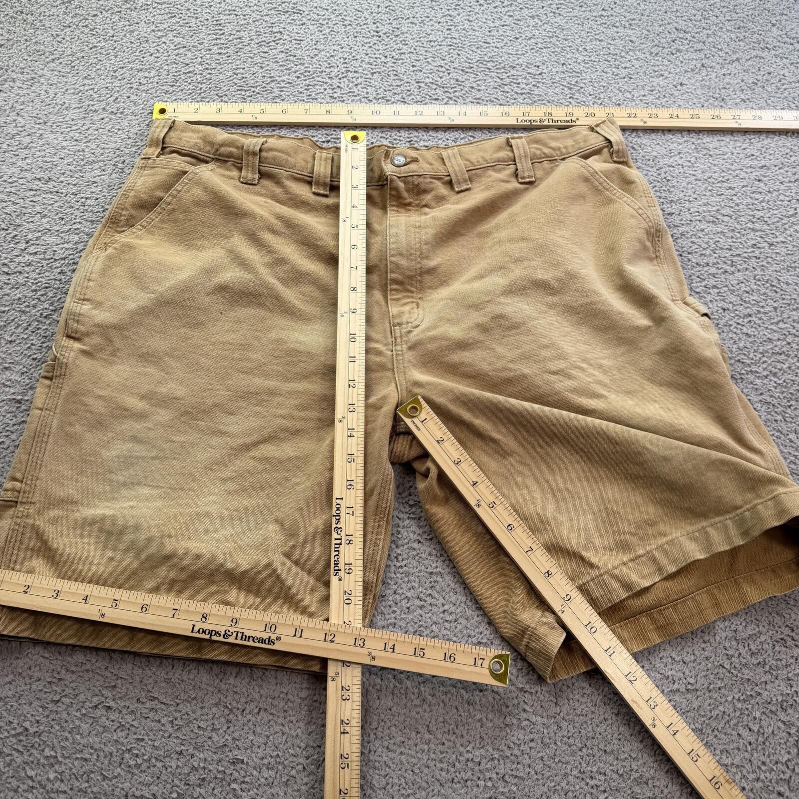 Carhartt Carhartt Relaxed Fit Carpenter Shorts Mens 44 Tan Canvas Size US 44 / EU 60 - 3 Thumbnail