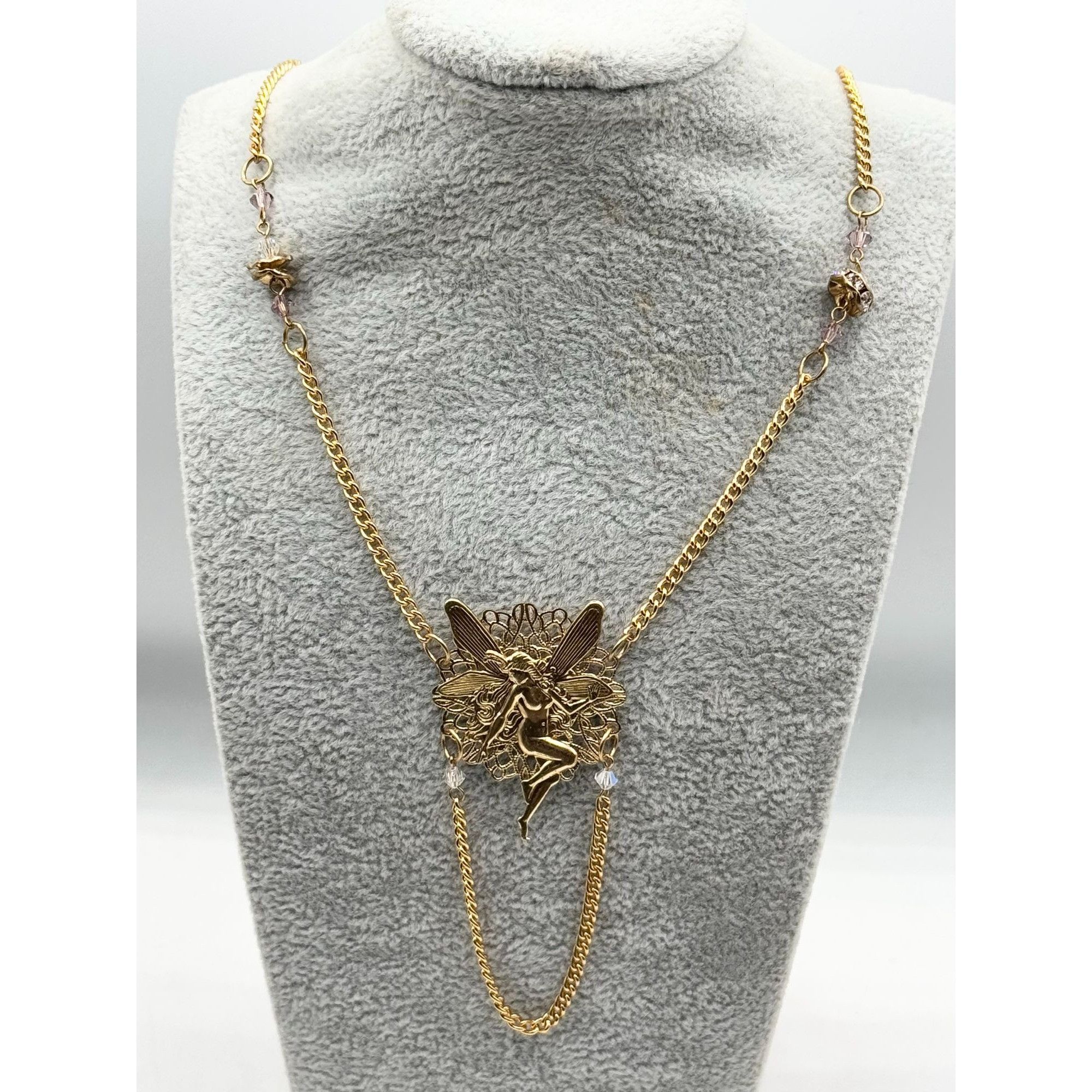 Vintage Vintage crystal fairy chain necklace Size ONE SIZE - 5 Thumbnail