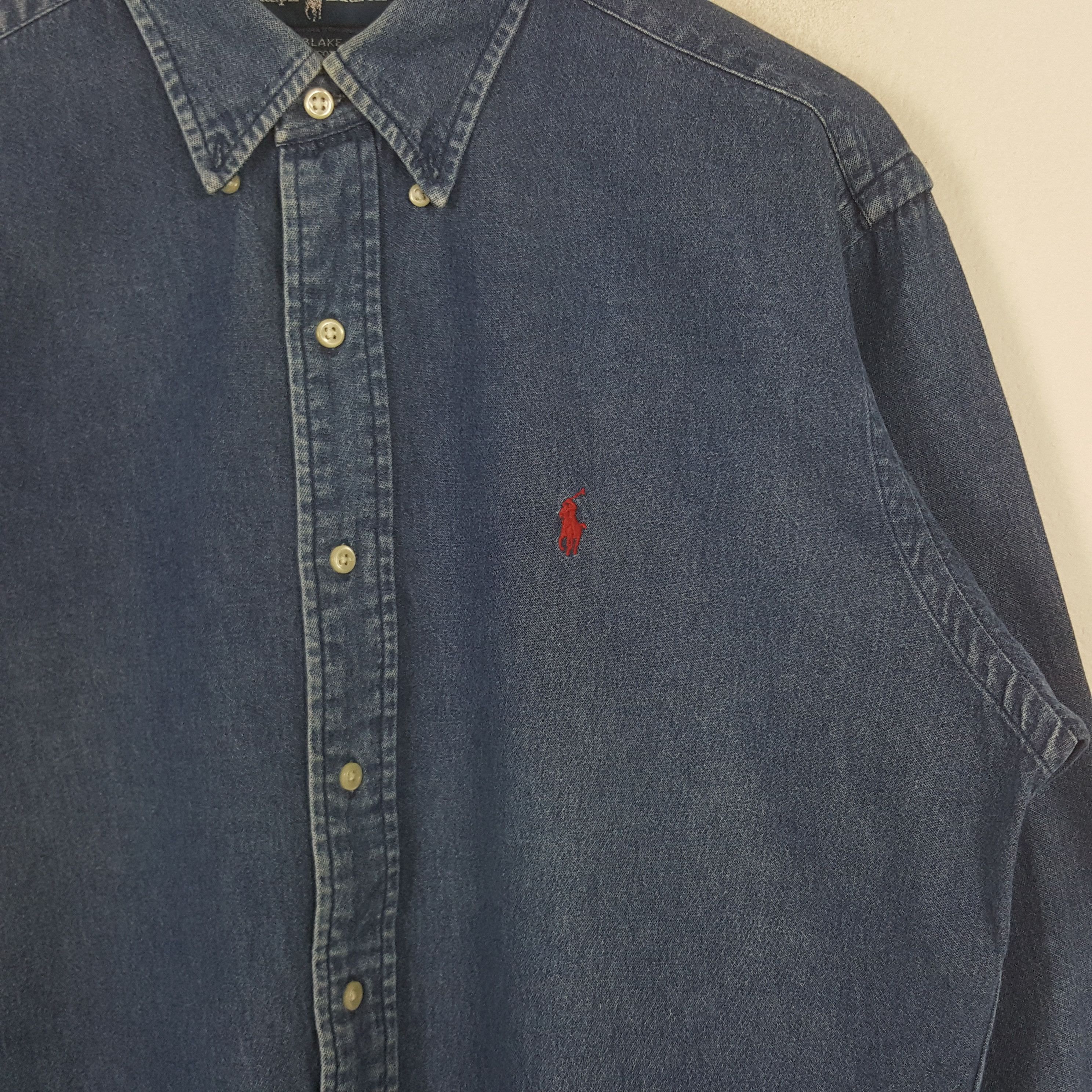 Polo Ralph Lauren Vintage POLO RALPH LAUREN Denim Button Up Shirt Size US L / EU 52-54 / 3 - 2 Thumbnail