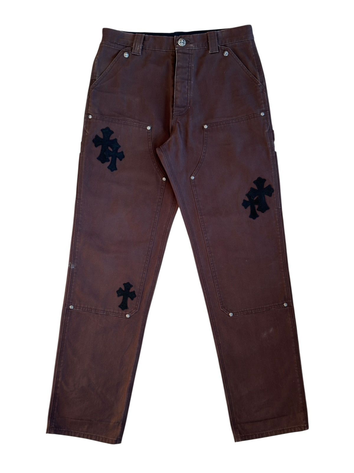 Chrome Hearts Chrome Hearts 1/1 Goat Leather Patched Brown Carpenter Pants Size US 32 / EU 48 - 1 Thumbnail