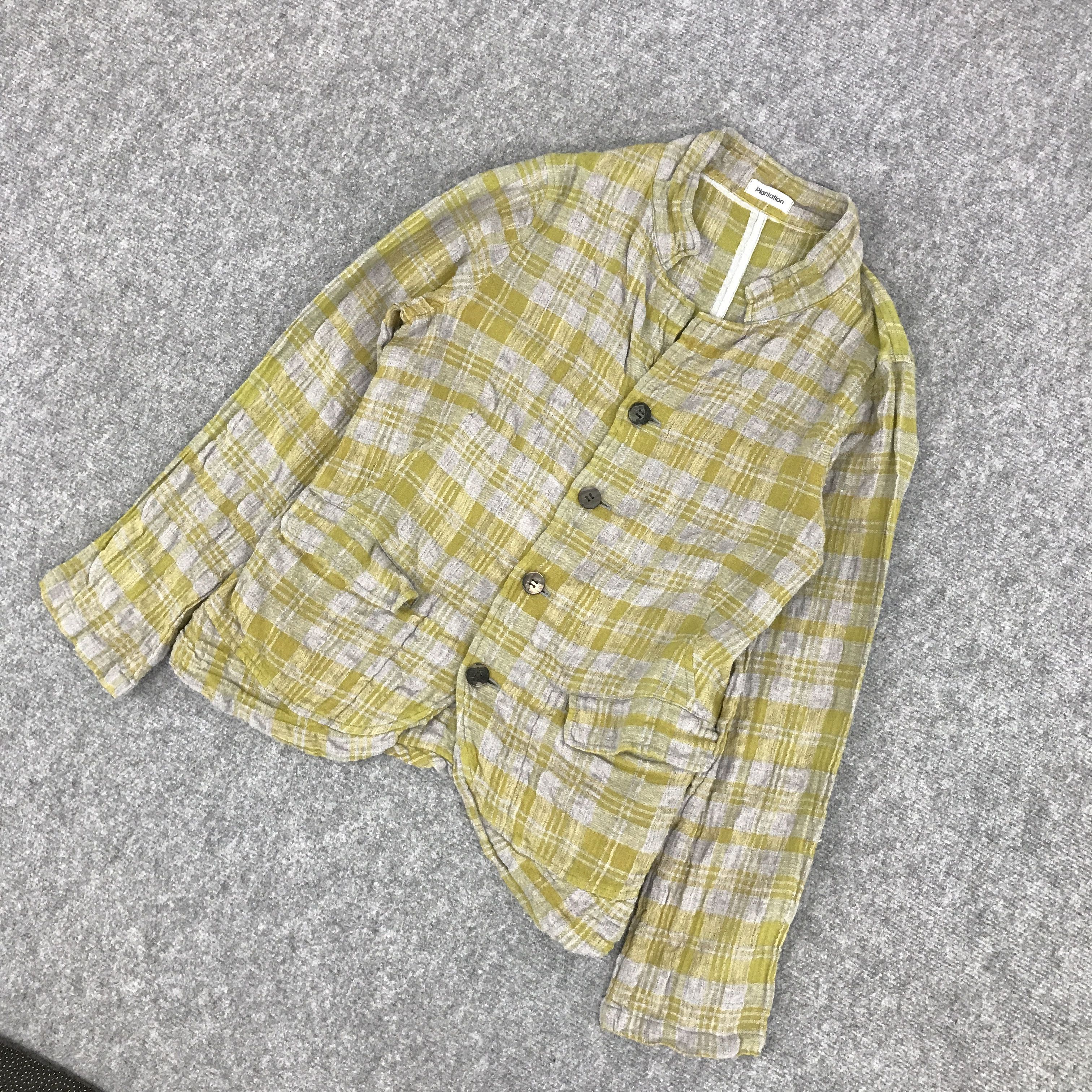 Issey Miyake × Japanese Brand PLANTATION BY ISSEY MIYAKE FLANNEL COAT JACKET Size US M / EU 48-50 / 2 - 5 Thumbnail
