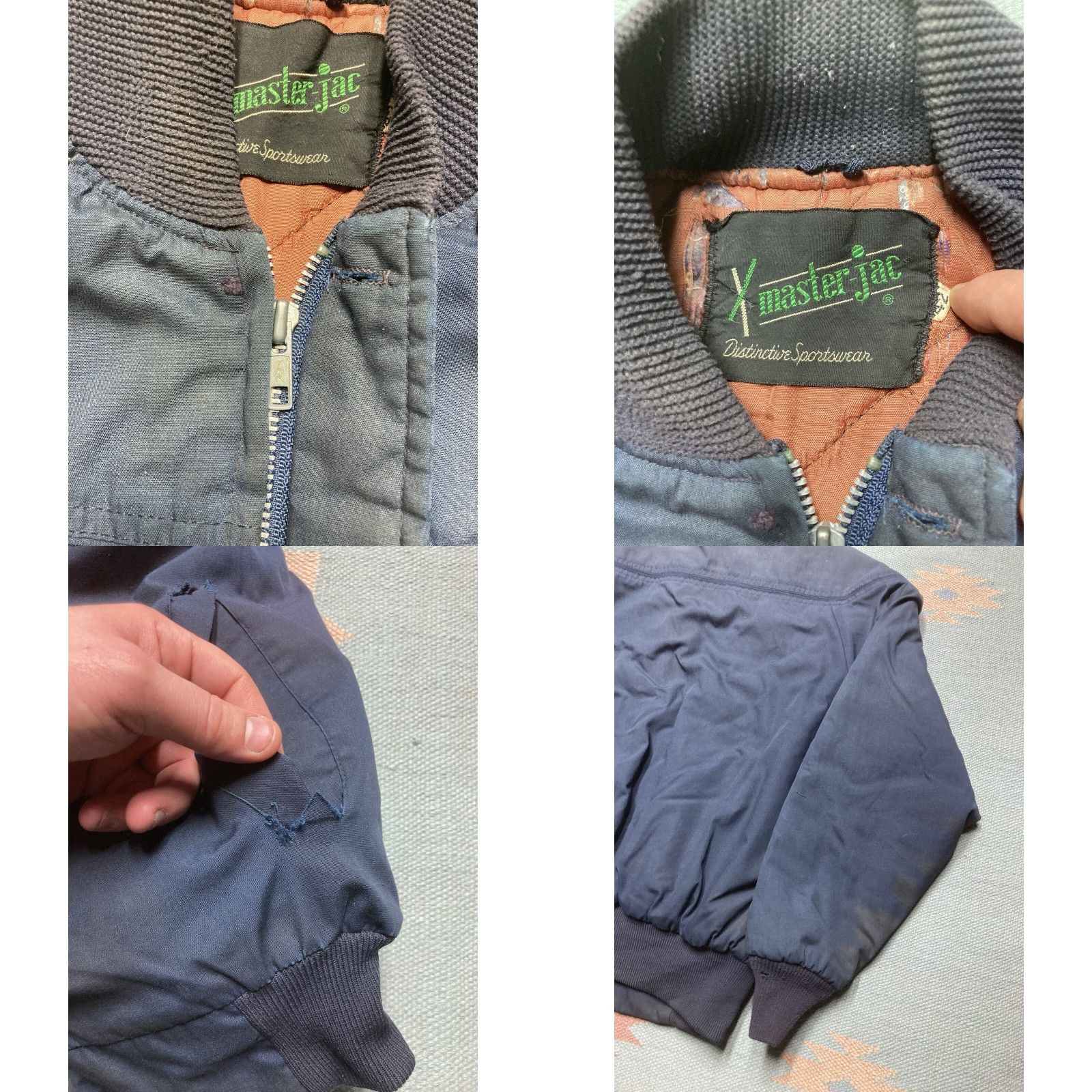 Vintage VINTAGE 70s 80s quilted bomber jacket master jac workwear blue 42 Large Distinctive Sportswear Jacket Mens Size US L / EU 52-54 / 3 - 8 Thumbnail