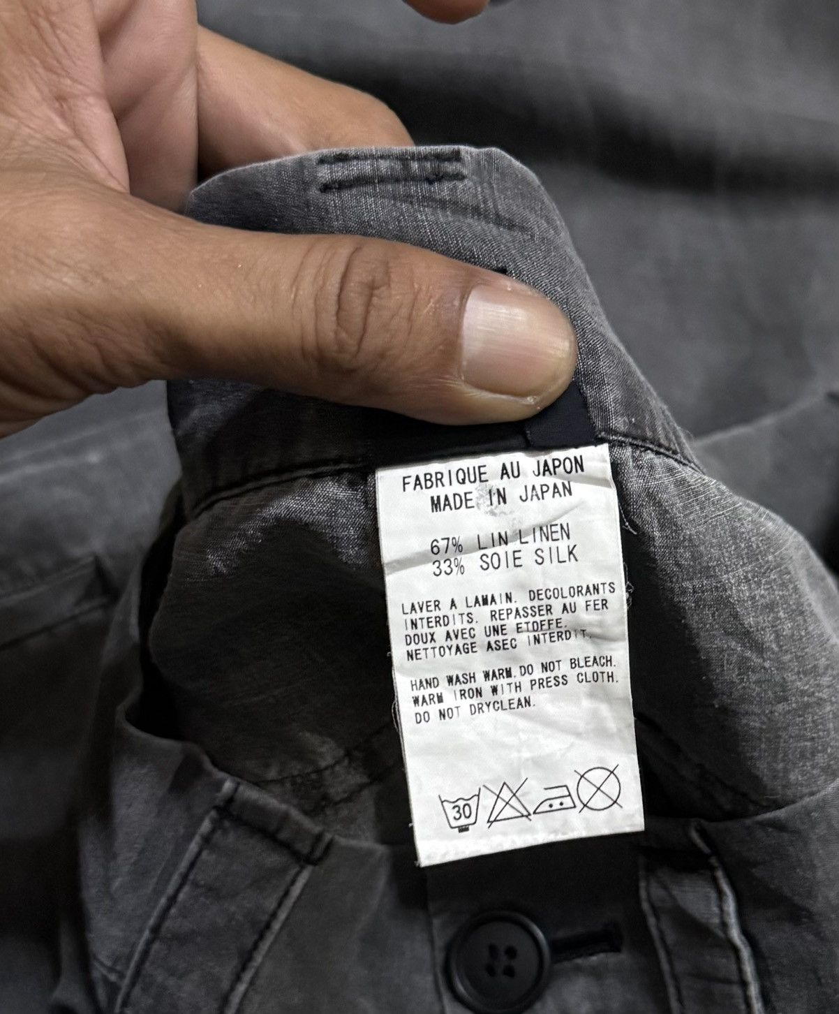 Yohji Yamamoto Y's Yohji Yamamoto Pants Cargo Linne greey Size US 35 - 12 Thumbnail