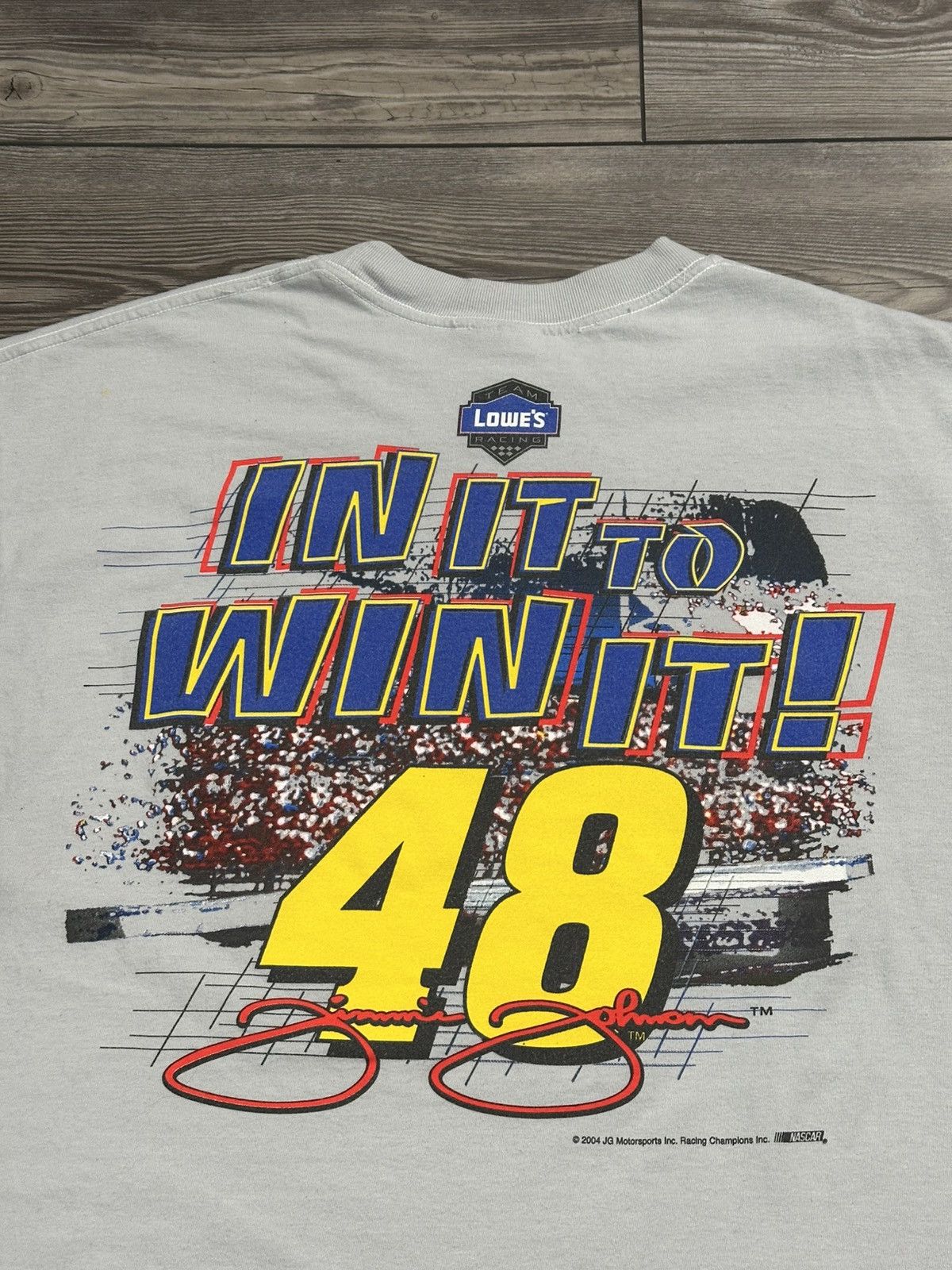 Chase Authentics × NASCAR Vintage Y2K Jimmie Johnson Nascar Lowes Racing T Shirt Size US L / EU 52-54 / 3 - 4 Thumbnail