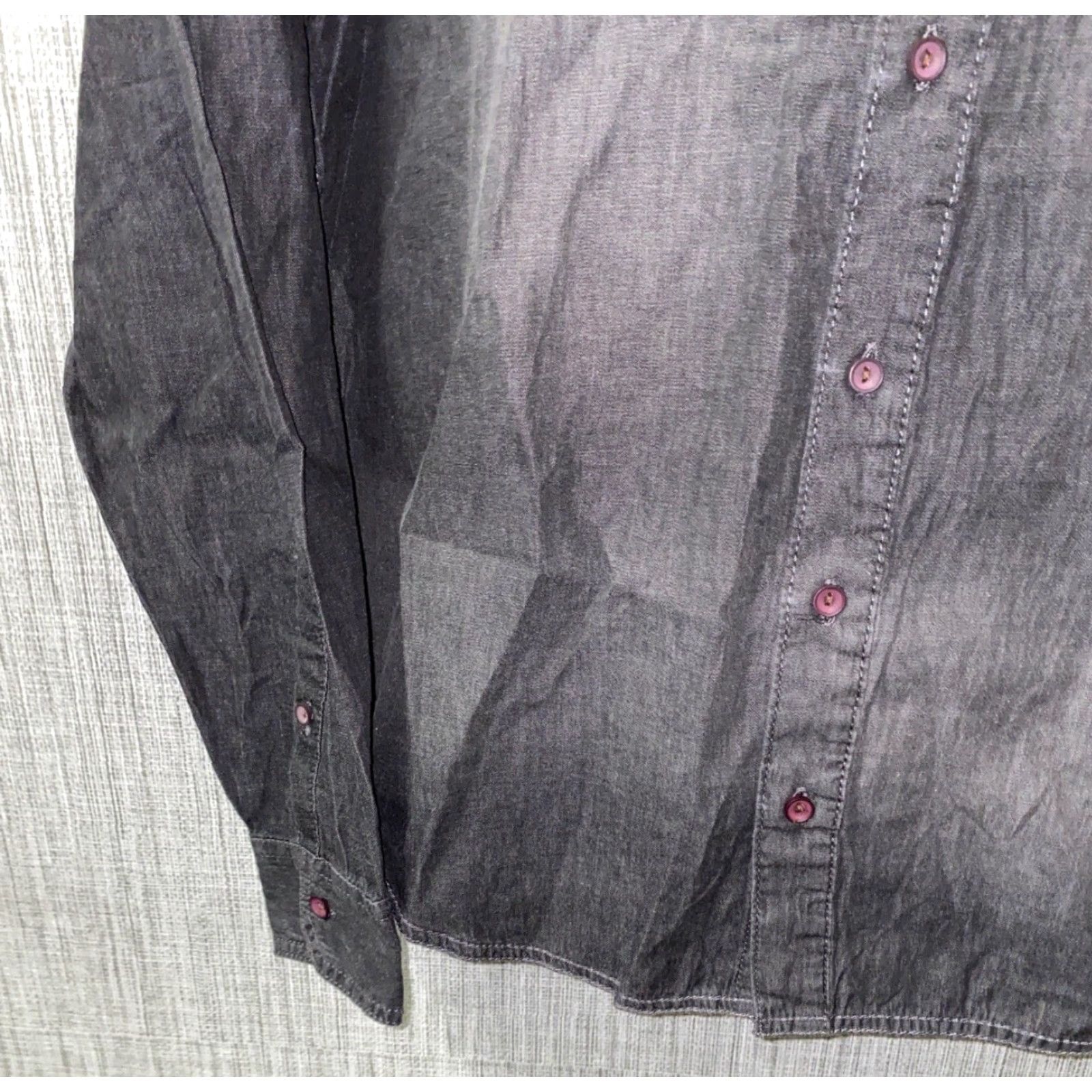 Vintage Jack South London Mens Gray Long Sleeve Button Front Shirt Size XL NWT Size US XL / EU 56 / 4 - 4 Thumbnail