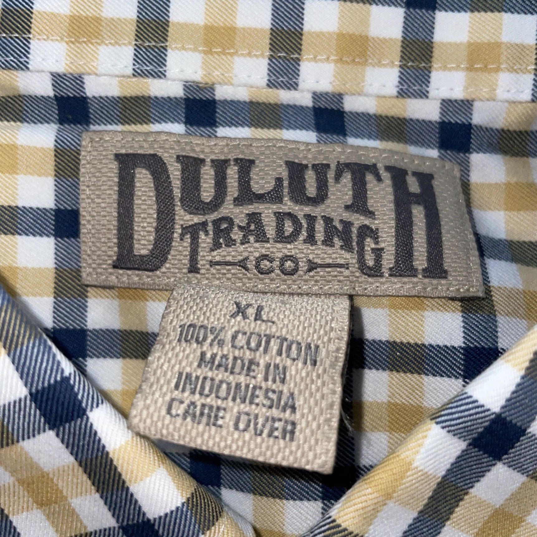 CO VINTAGE Duluth Trading Co yellow plaid shirt Mens XL Short Sleeve Button-Up Men's Clothing Size US XL / EU 56 / 4 - 3 Thumbnail