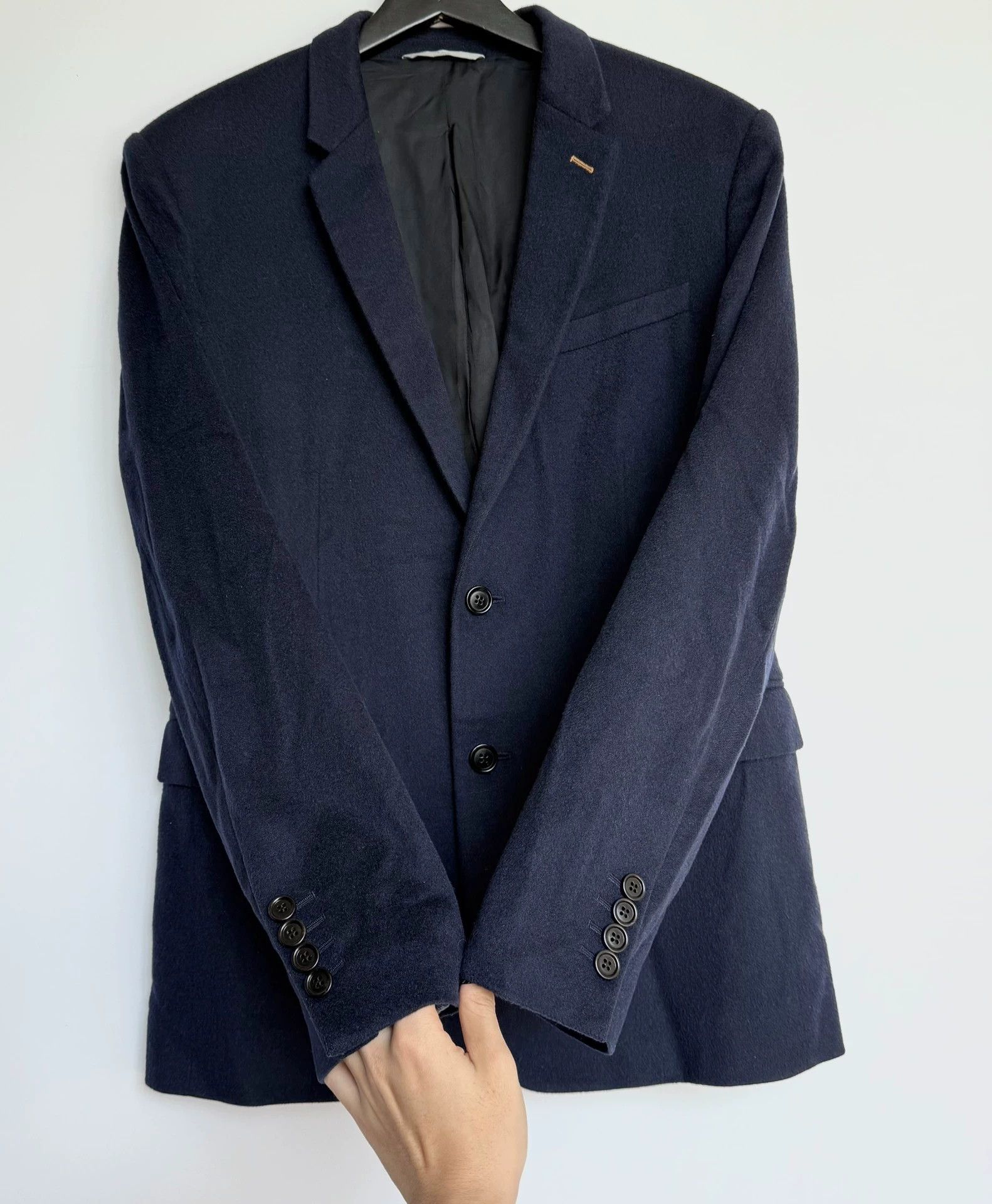Dior Dior 100% Camel Hair Navy Blazer 48 Size 48S - 2 Thumbnail
