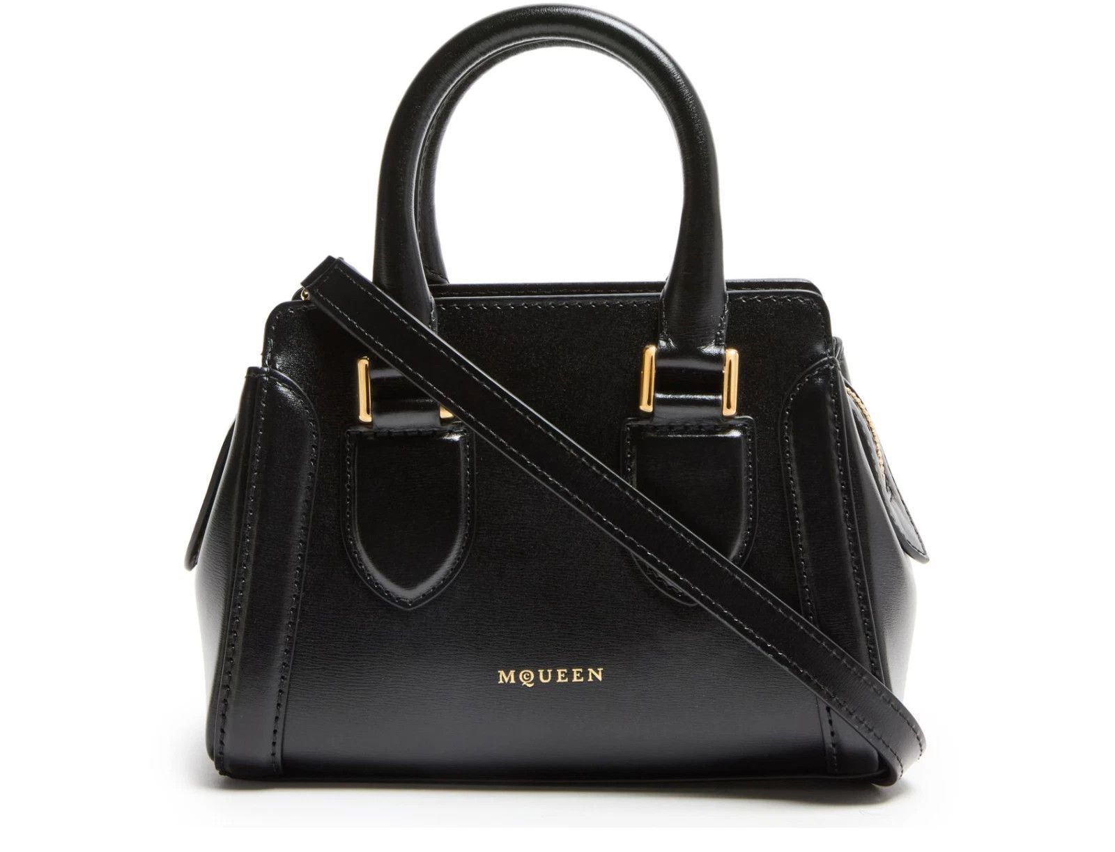 Alexander McQueen ALEXANDER MCQUEEN Birdee Mini Black Leather Top Handle Size ONE SIZE - 1 Thumbnail