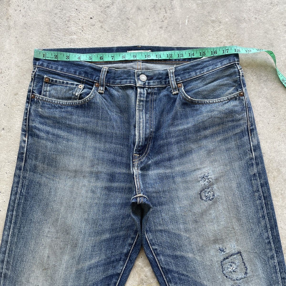 Japanese Brand Vintage Japanese StoneWash Blue Faded Jeans Pants Denim W36 Size US 36 / EU 52 - 5 Thumbnail
