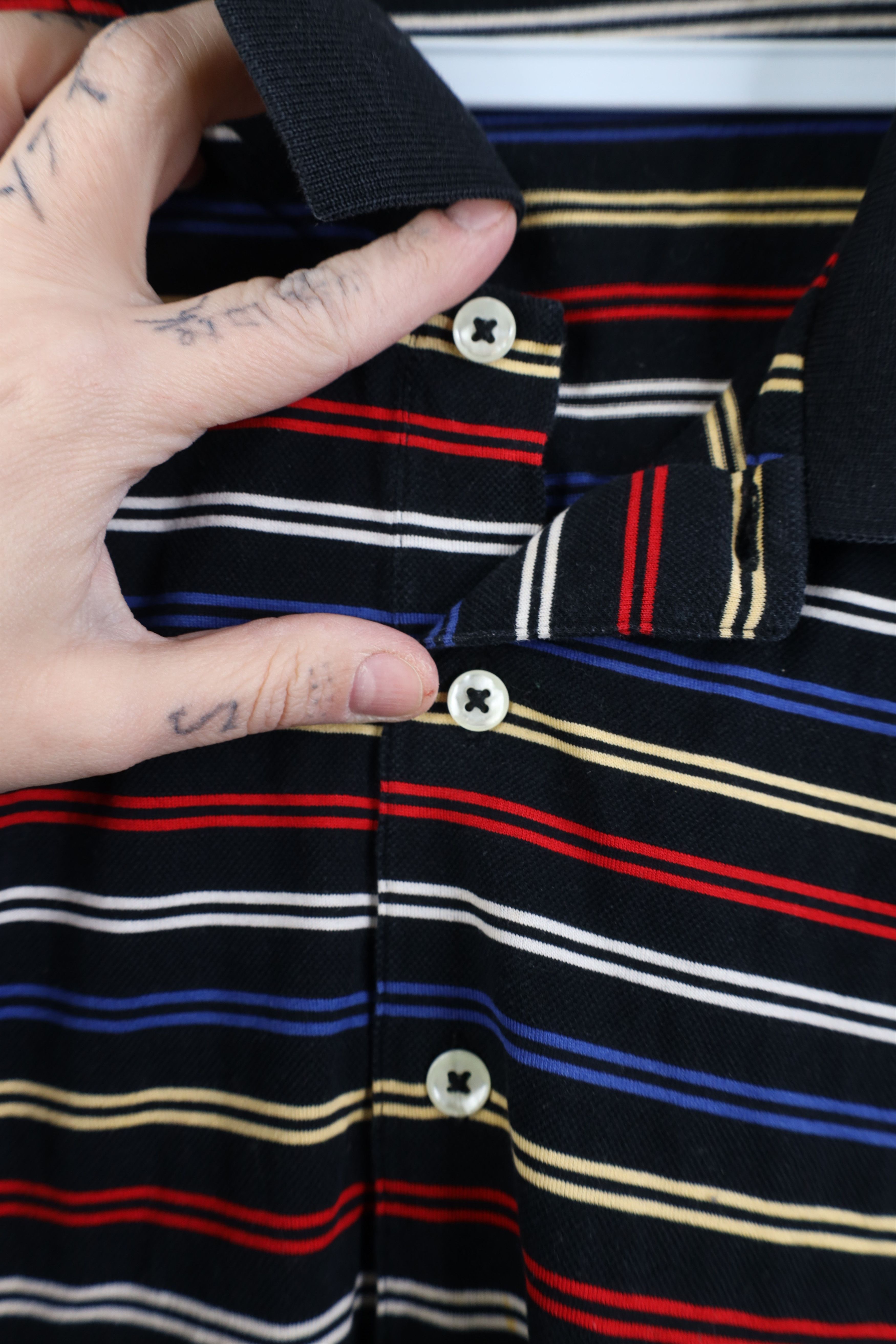 Vintage Vintage 90s Streetwear Striped Knit Collared Golf Polo Shirt Size US XL / EU 56 / 4 - 5 Thumbnail