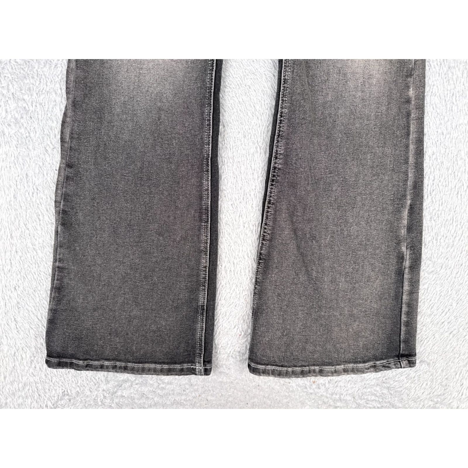 Vintage Romwe Jeans Womens 4 Gray Black Denim Flared Distressed Cotton Blend Mid 25x30 Size 27" / US 4 / IT 40 - 2 Thumbnail
