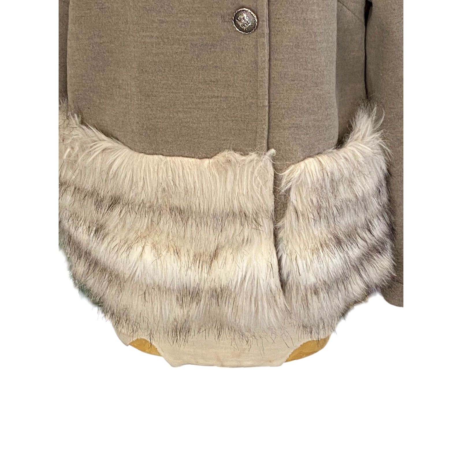 Vintage L Donna Salyers Fabulous Furs Faux Fur Light Brown Coat Fur Trim Bottom Fur Trim Kimono Short Coat L Women XS? WaitNeed to be precise. Size 36" / US 14 / IT 50 - 4 Thumbnail