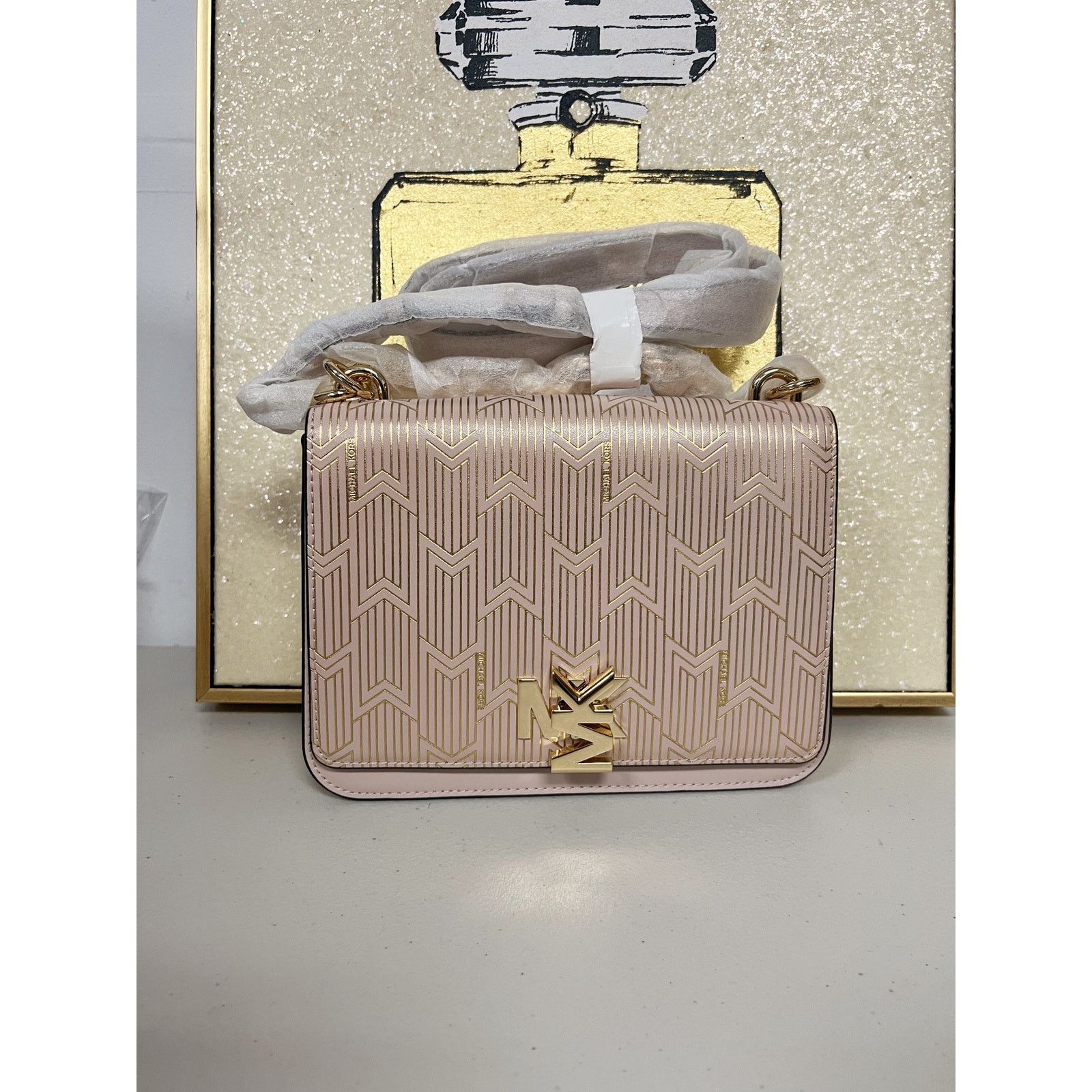 Michael Kors Michael Kors 30H8MOXL7M Mott Large Metallic Deco Leather Bag Size ONE SIZE - 1 Thumbnail