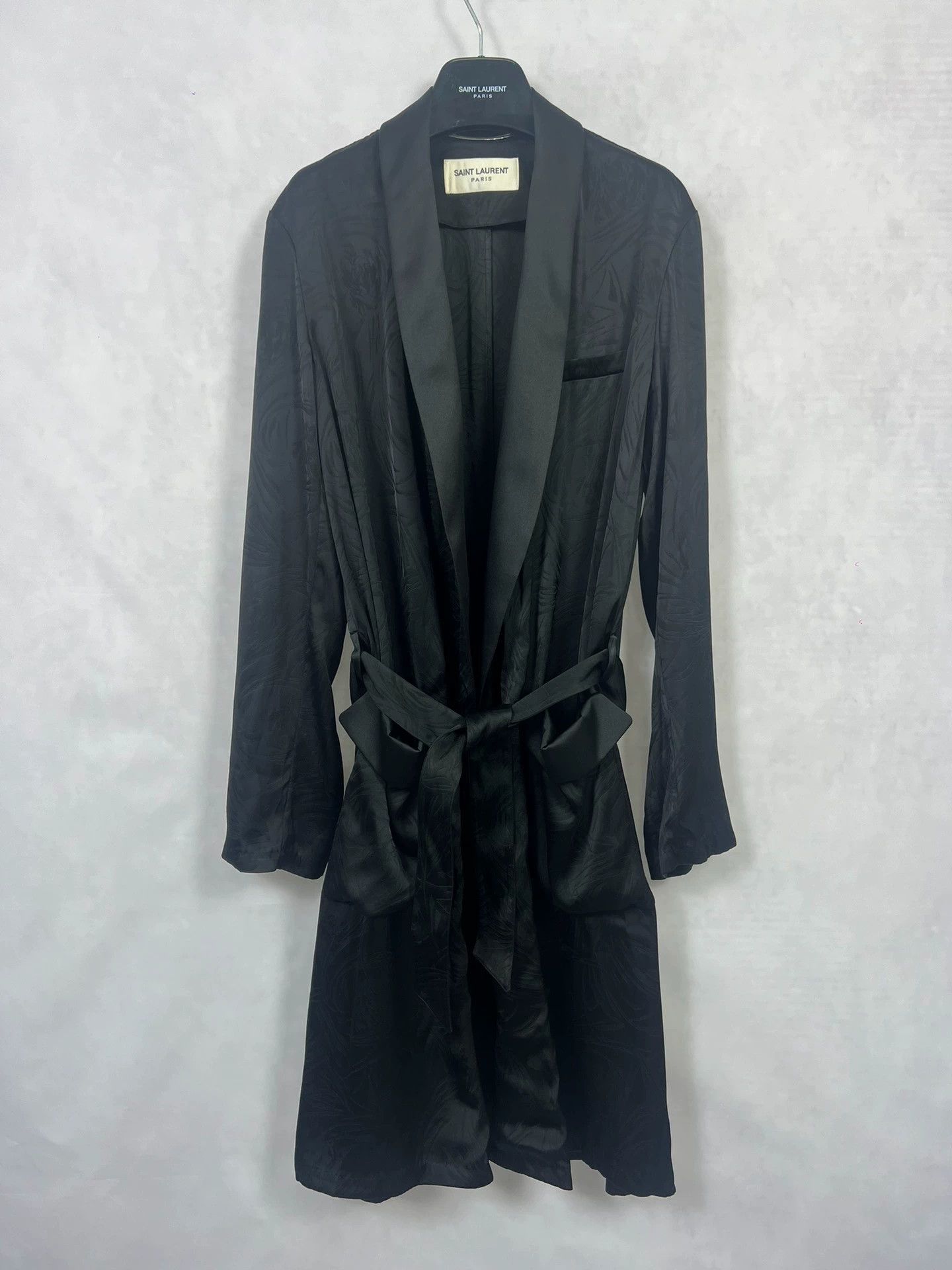 Saint Laurent Paris SLP18SS Black Samurai Hibiscus Shawl Collar Cardigan Size US S / EU 44-46 / 1 - 2 Thumbnail