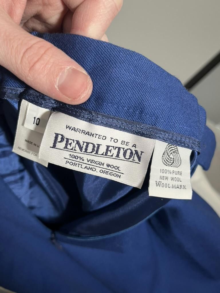 Pendleton Pendleton Women's Virgin Wool Skirt - Size 10 - Elegant Blue Size 32" / US 10 / IT 46 - 2 Thumbnail