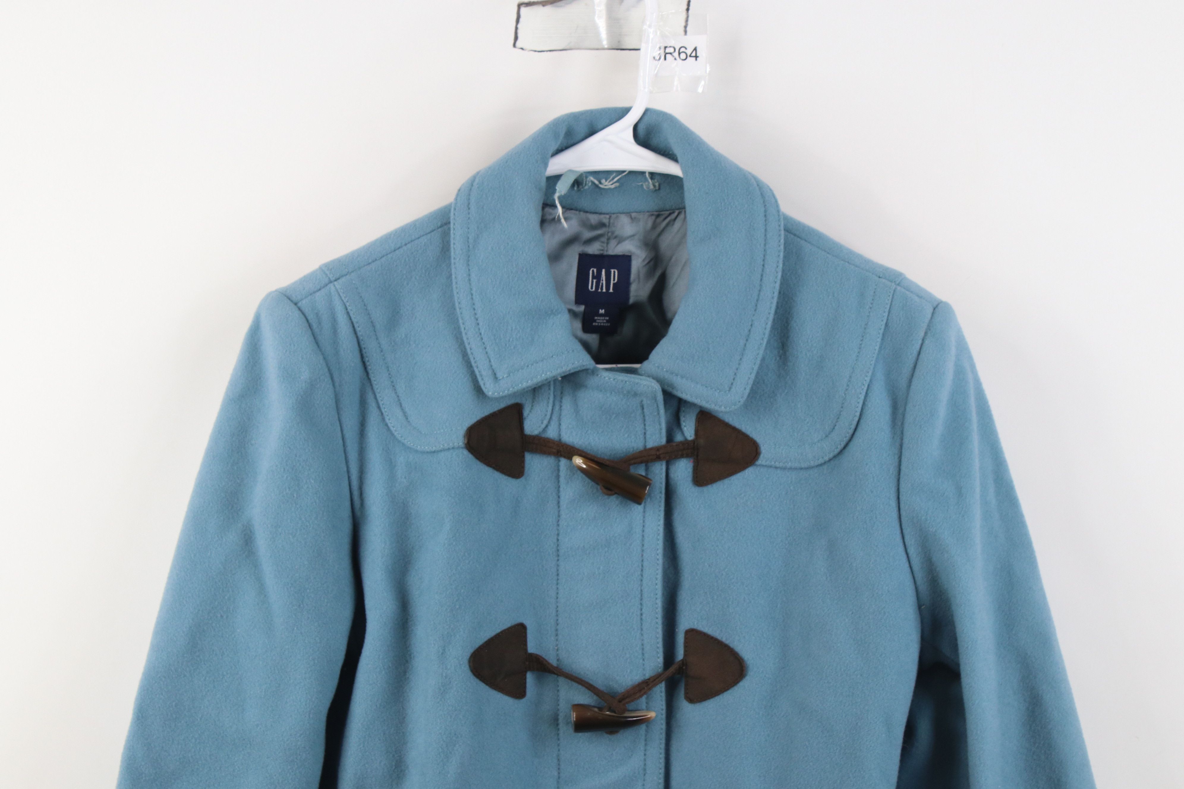Gap Vintage Y2K Gap Wool Blend Toggle Button Coat Jacket Blue Size M / US 6-8 / IT 42-44 - 2 Thumbnail