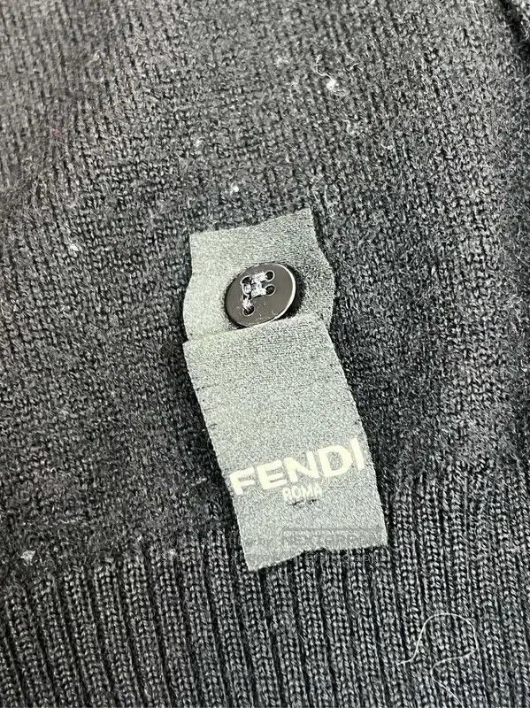 Fendi Fendi Black Wool Women's Sweater with Design . Size L / US 10 / IT 46 - 3 Thumbnail