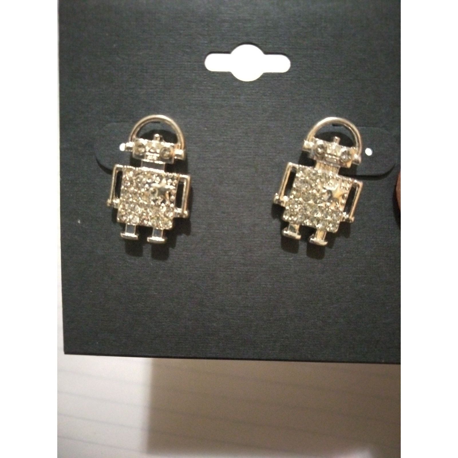 Other Robot Shape Earrings With Bling Size ONE SIZE - 2 Thumbnail