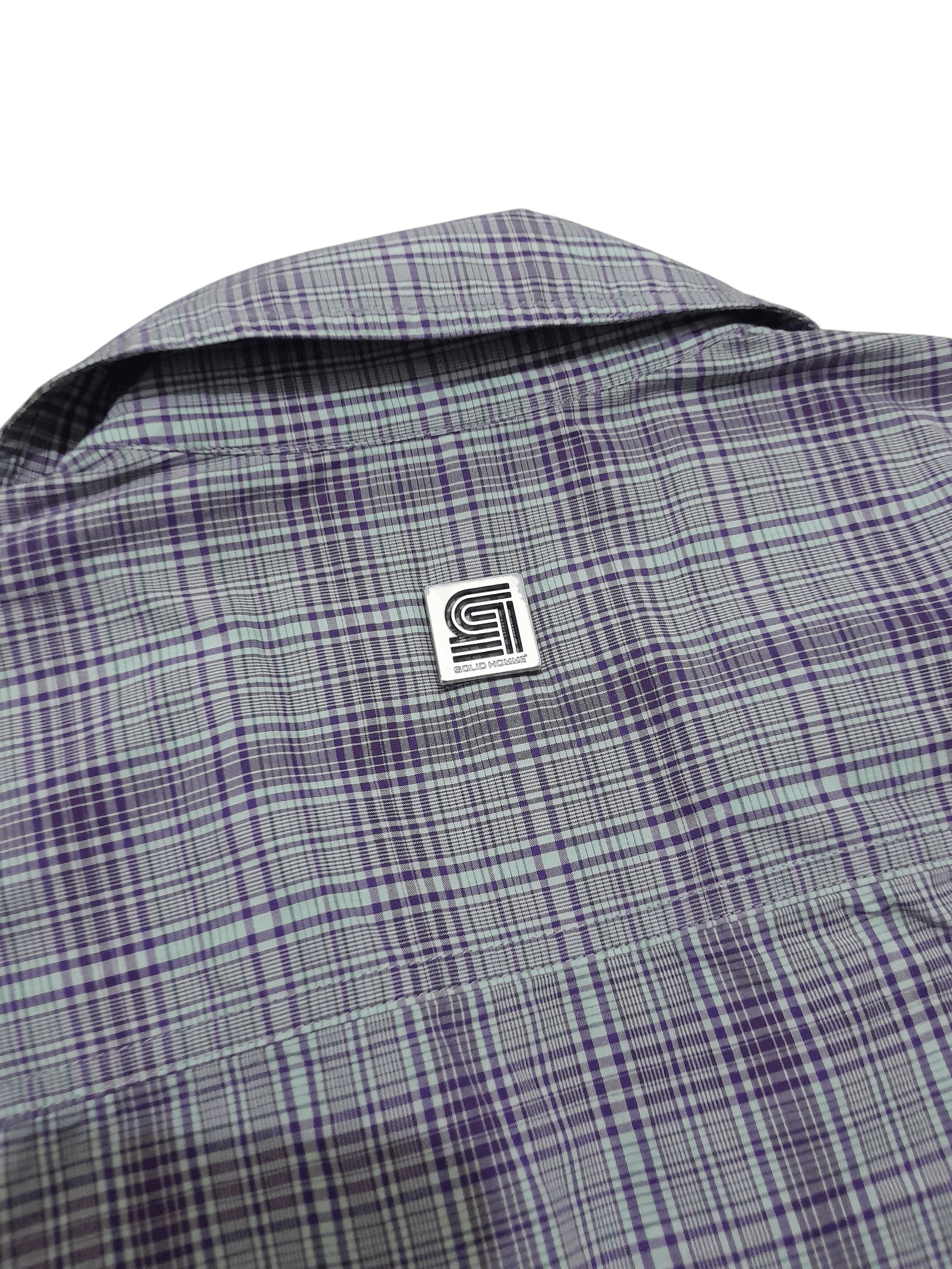Solid Homme Solid homme purple check open collar shirt Size US S / EU 44-46 / 1 - 3 Thumbnail